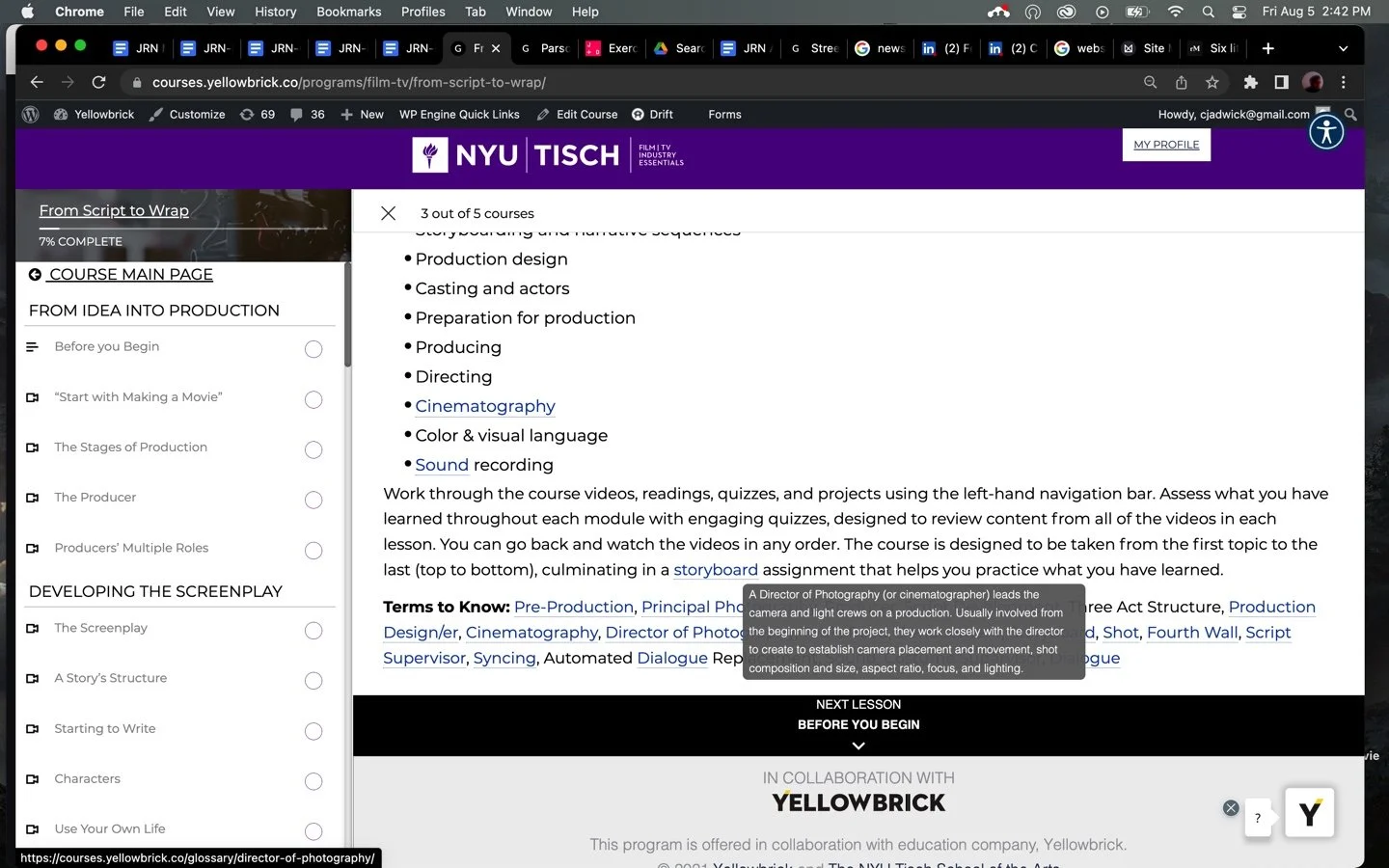 Original and subject-area specific definitions of key terms are available by mouseover throughout the course.