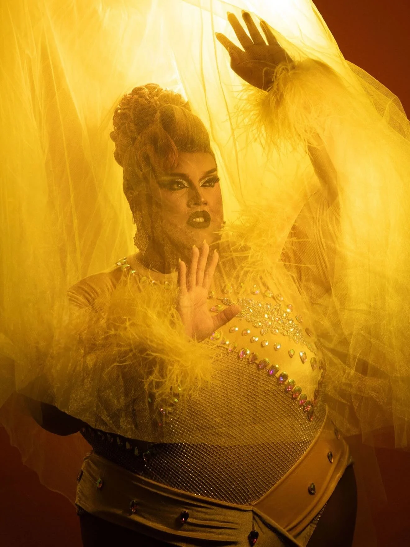Summer&rsquo;s favorite color 💛 Happy #InternationalDragDay
.
.
.
.
.
👗: @voyerstudio 
💇🏽&zwj;♀️: @crimsyn.co 
#drag #dragqueen #dragqueens #dragqueensofinstagram