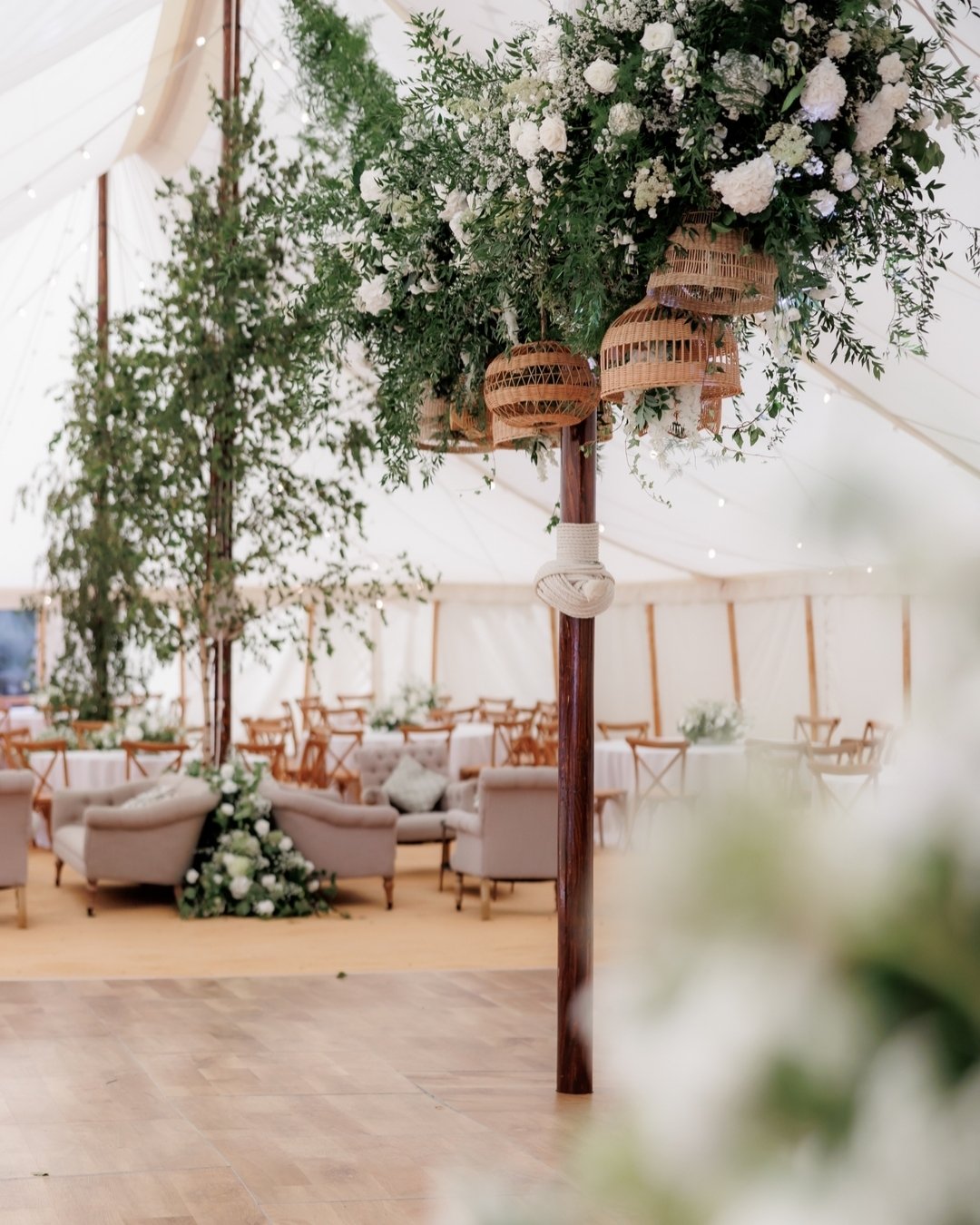 THE ultimate marquee vision: An expansive tent adorned with lush greenery, delicate white florals, and large trees, seamlessly blending the beauty of the outdoors with the elegance of your wedding celebration. 🌿✨

Swipe right to see more of this cou