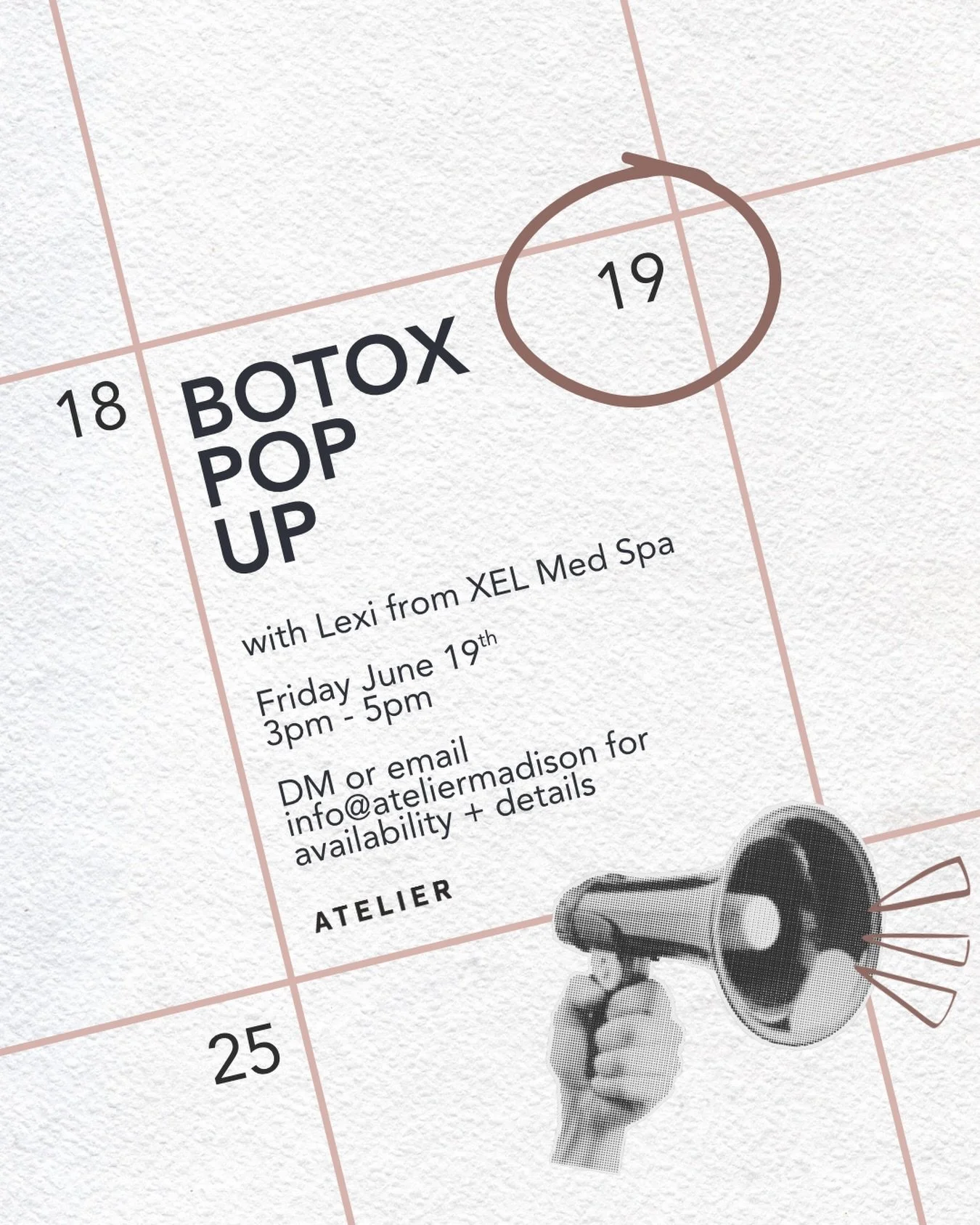 L I M I T E D 
S P O T S
A V A I L A B L E

DM us or email info@ateliermadison.com to get in! ✨