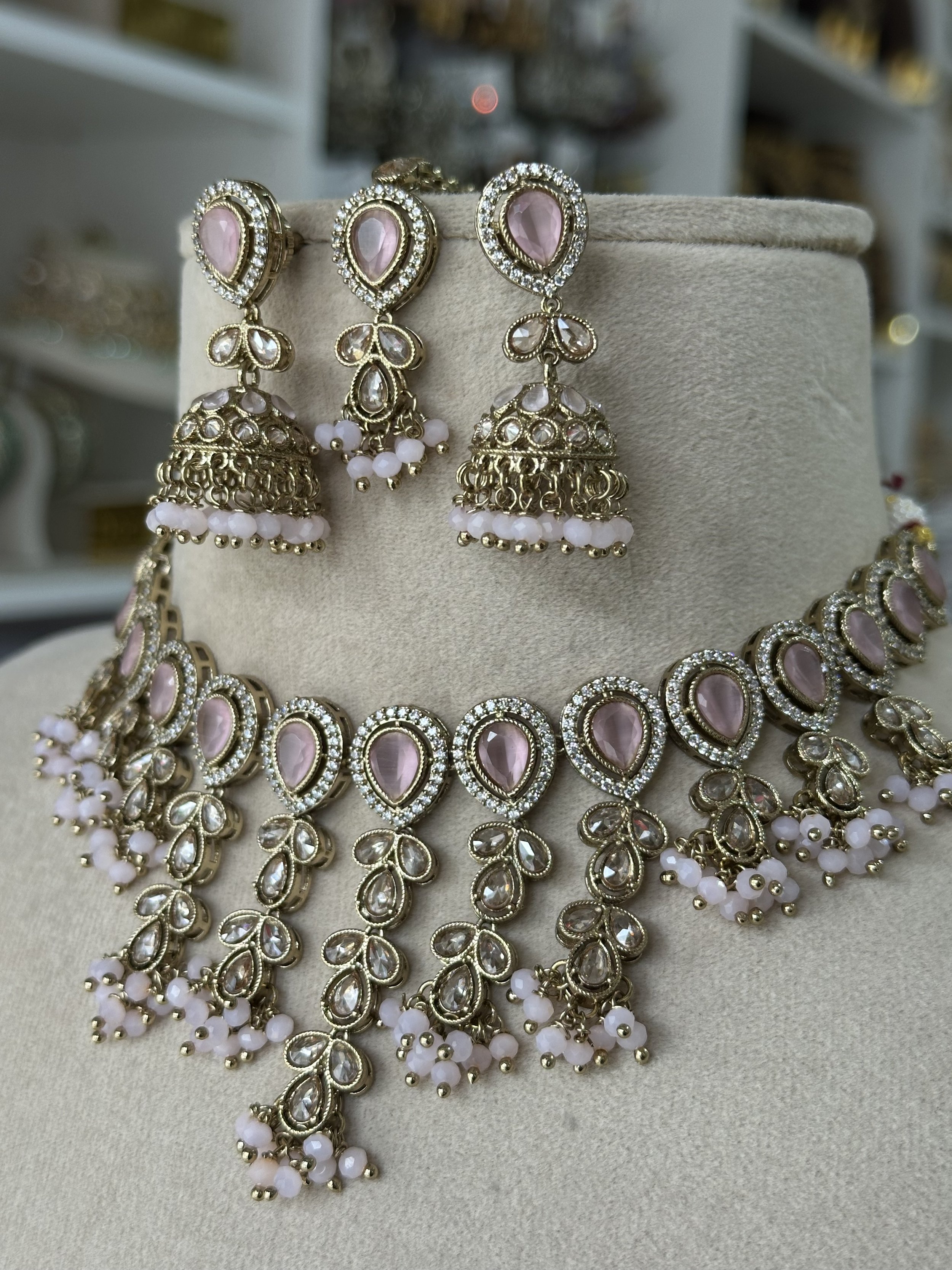 Antique gold blush flexible set -Laila