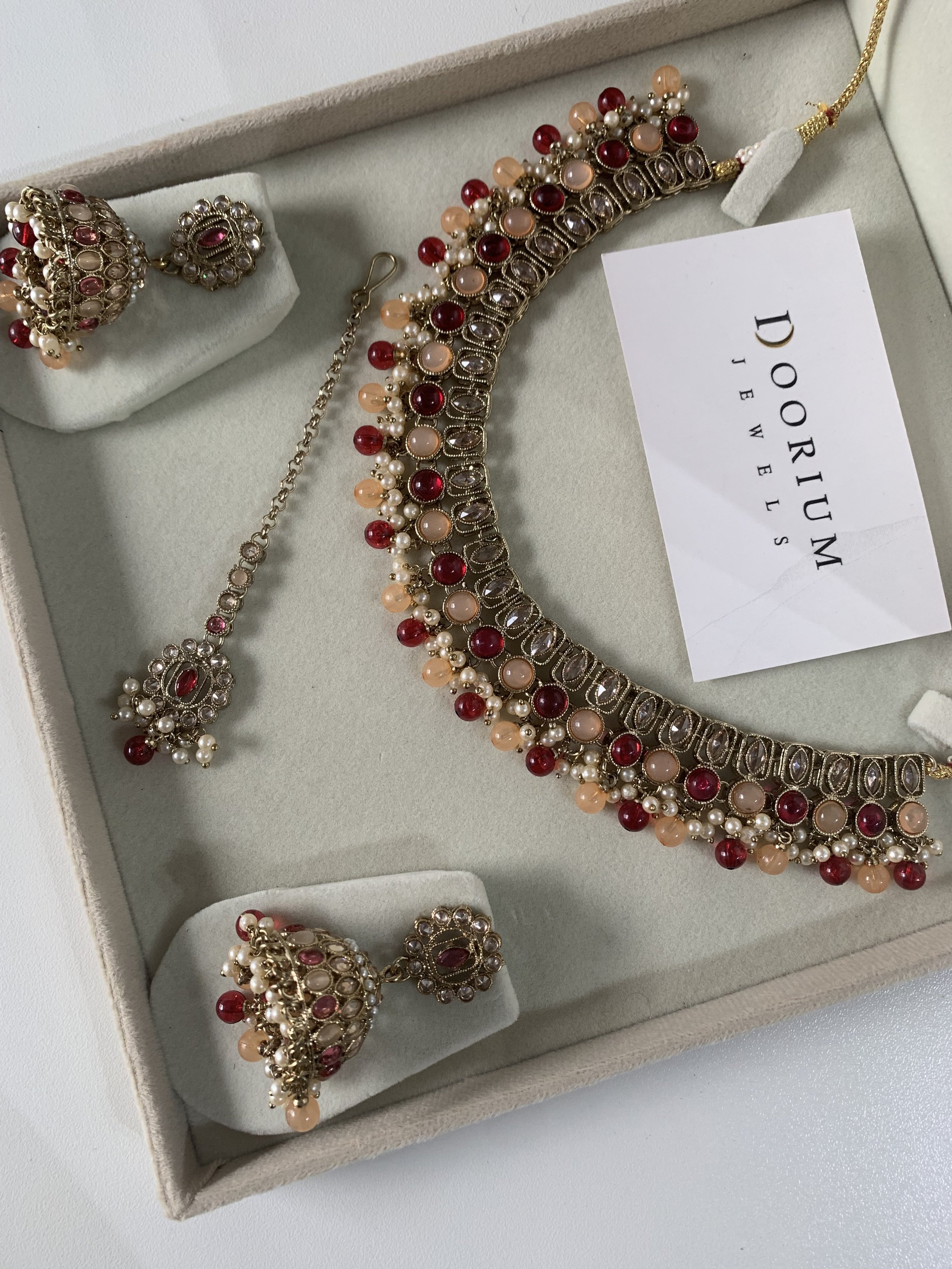 Dark Red and peach colour flexible set