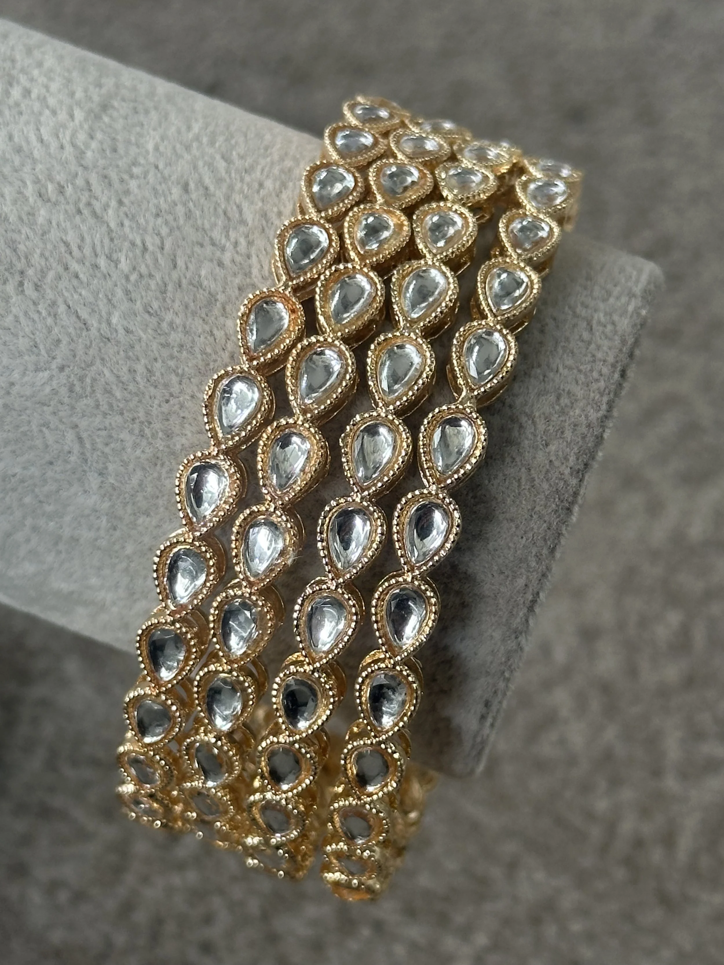 White stone polki bangle