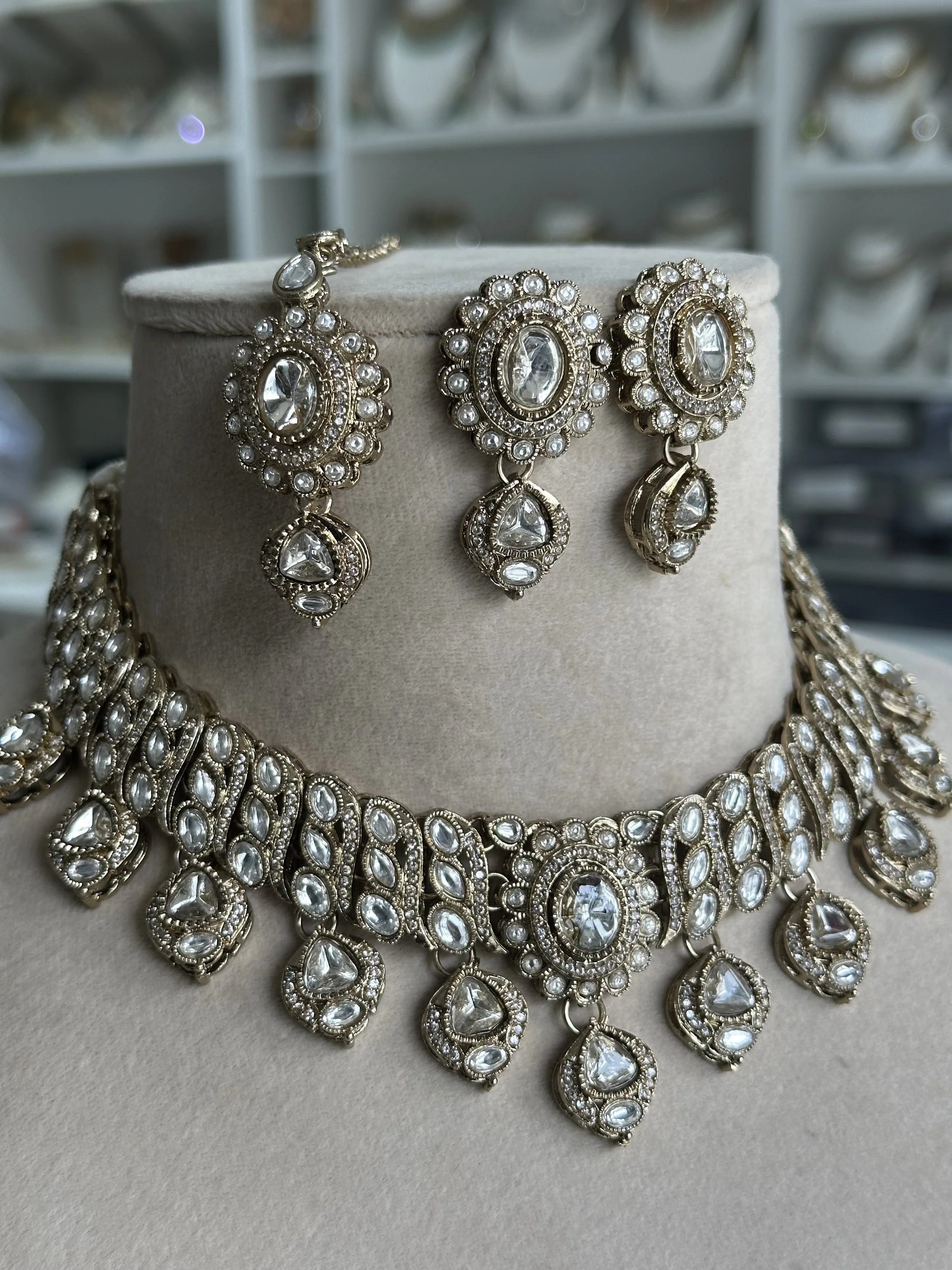 Faux moissanite set - white