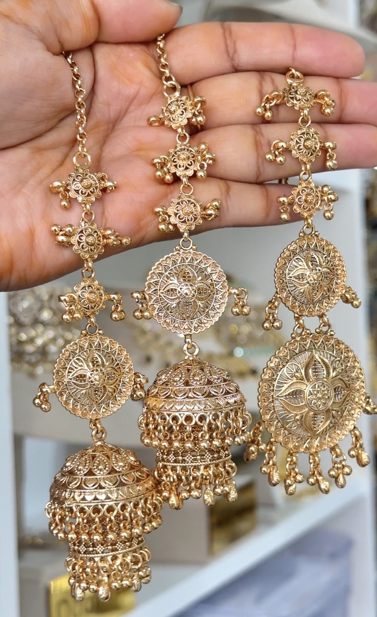 Kashmiri gold plated jhumka