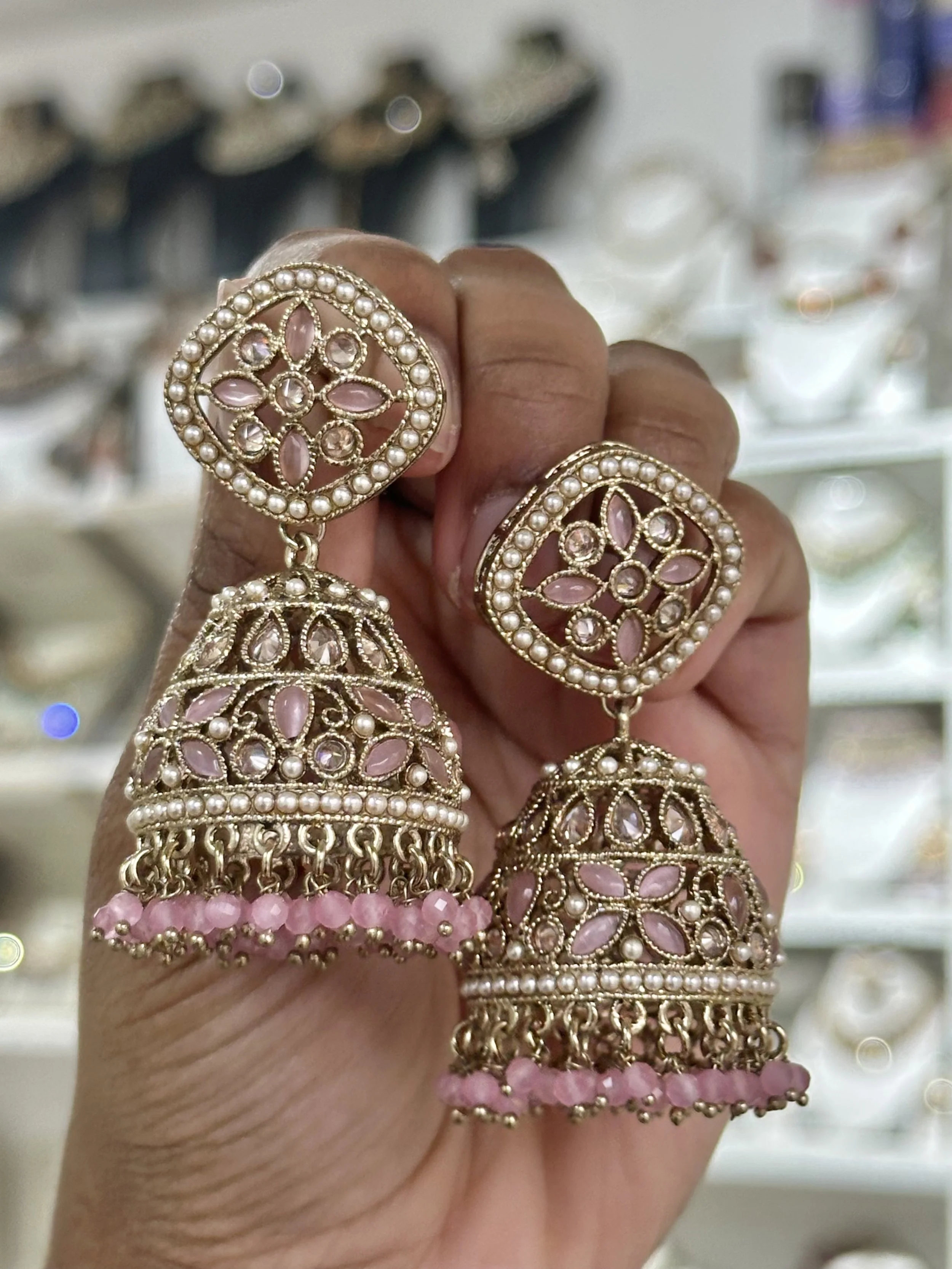 Baby pink jhumka