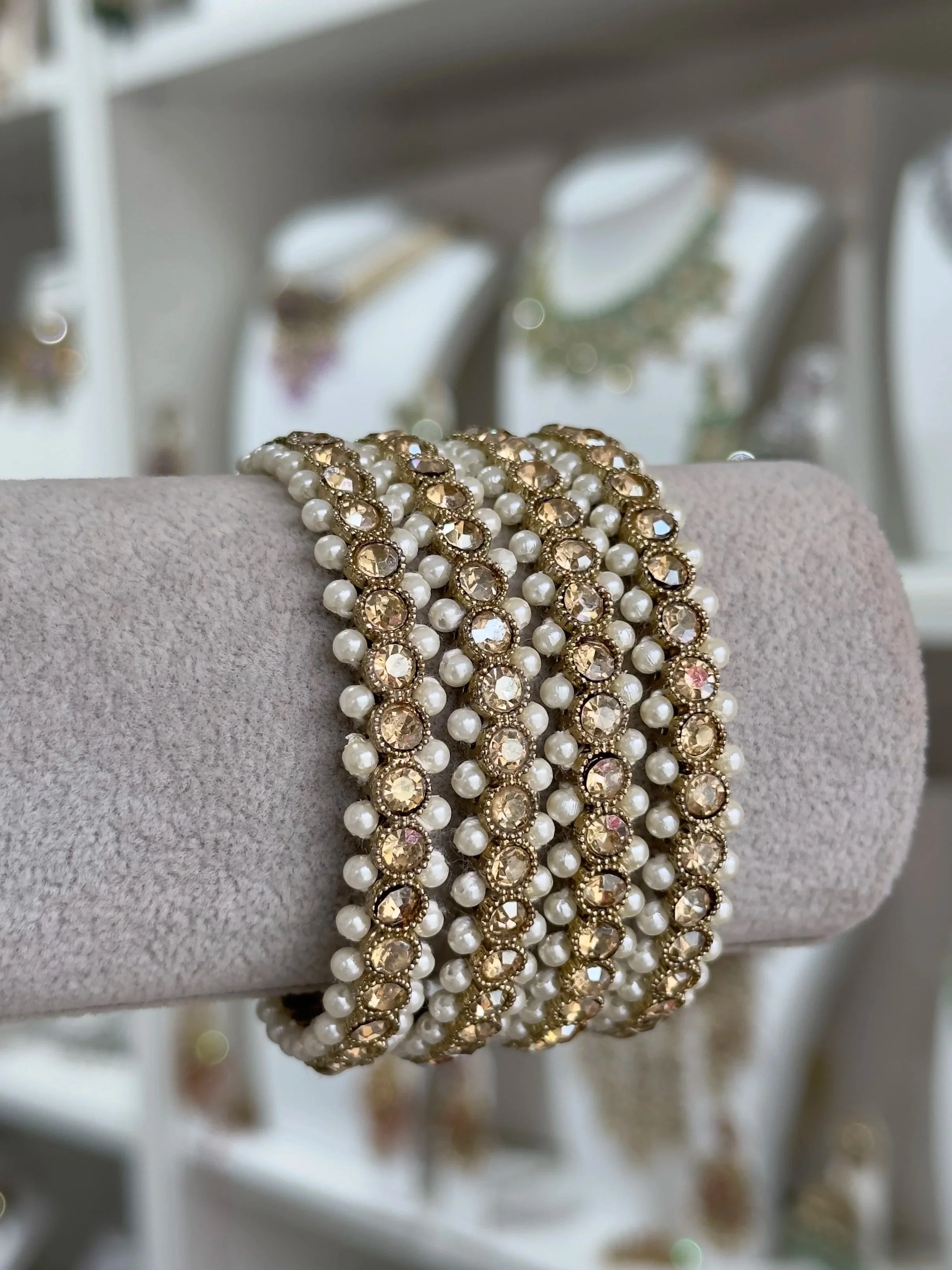 Polki and pearl bangle