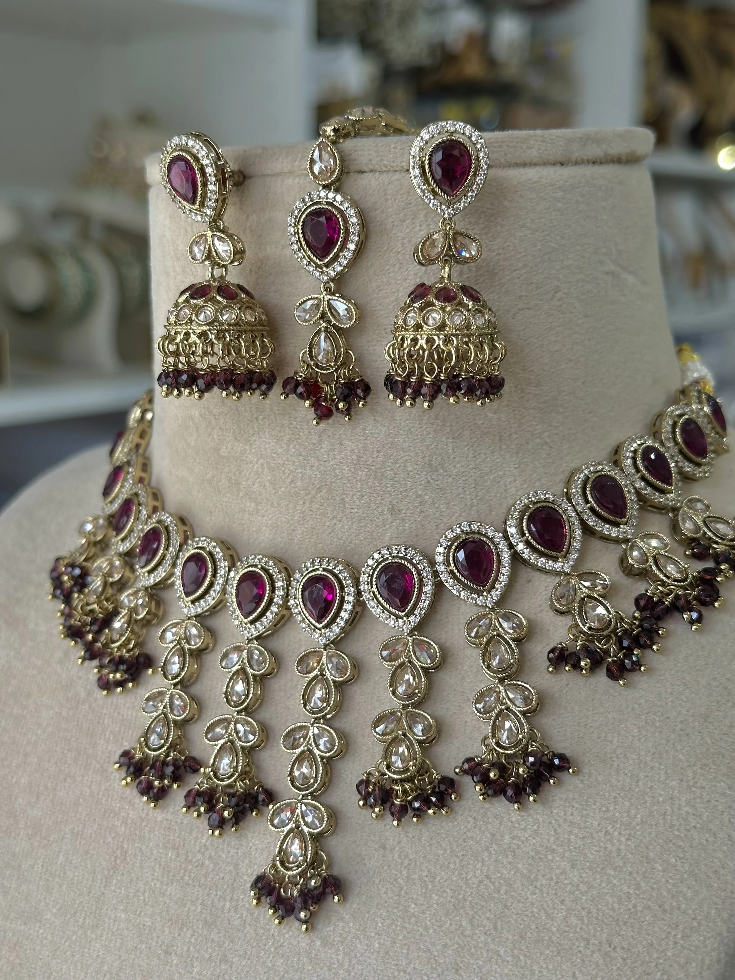 Antique Gold purple flexible set- Laila