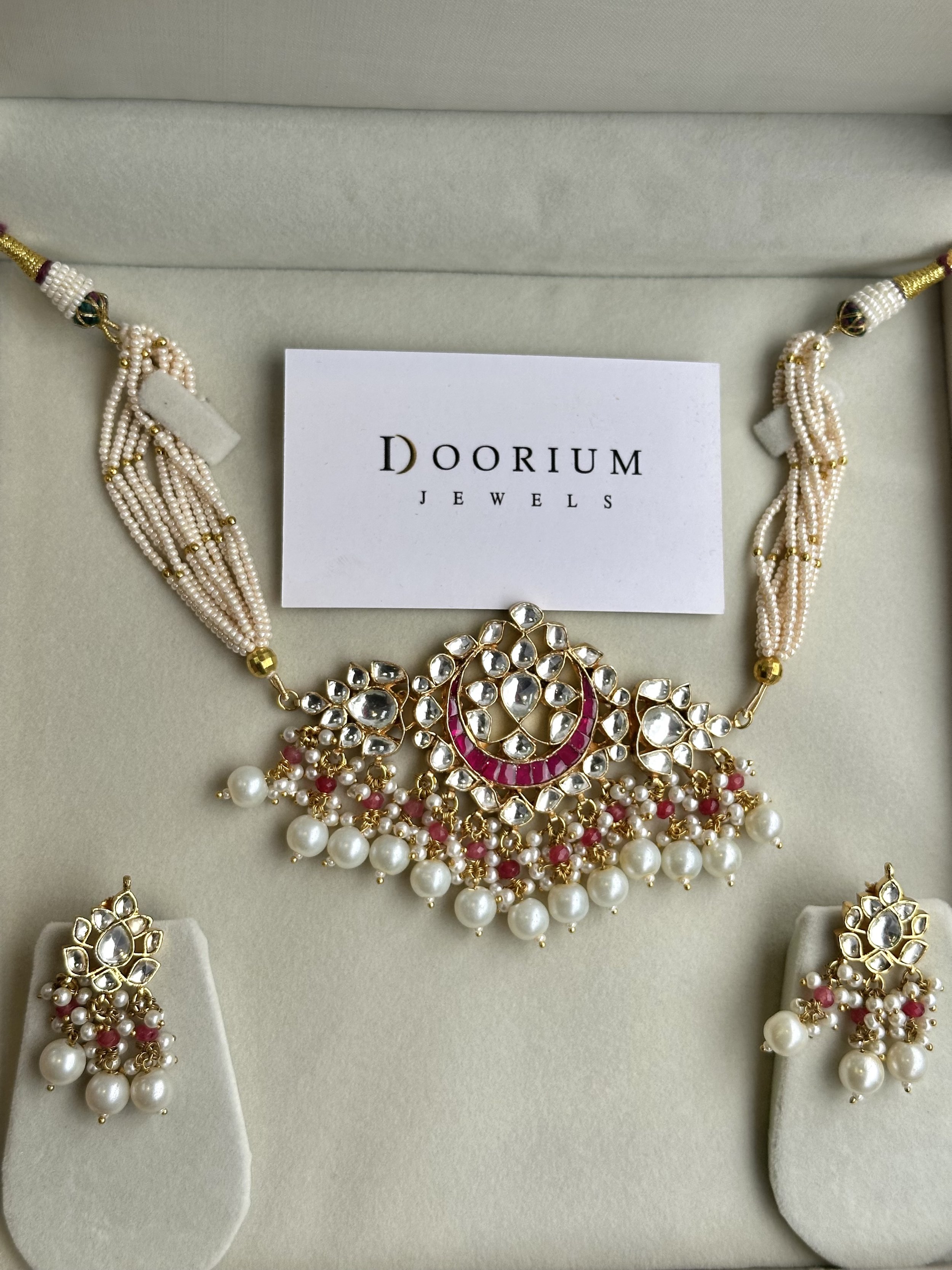 Pink Kundan choker