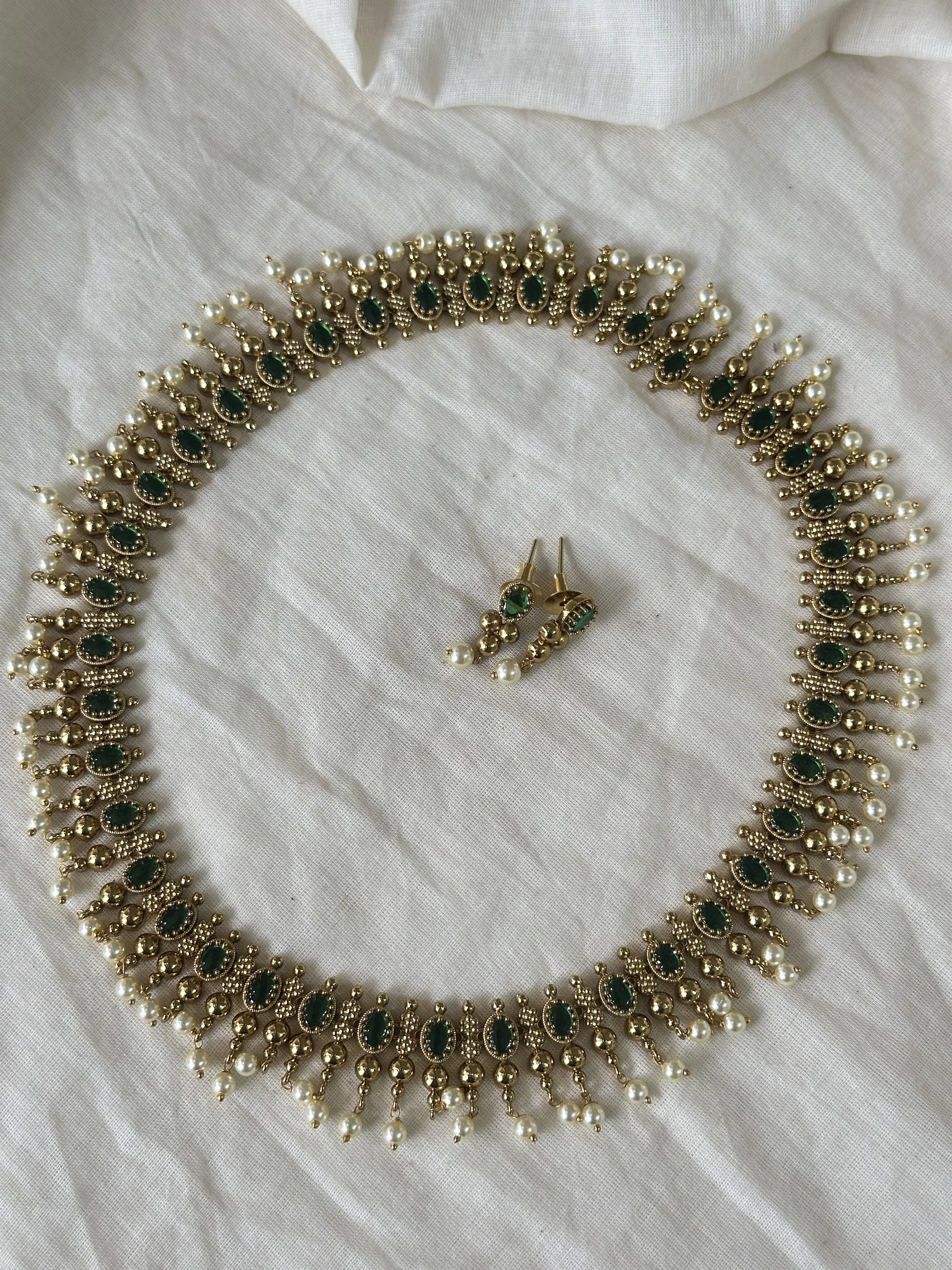 Green stone mala