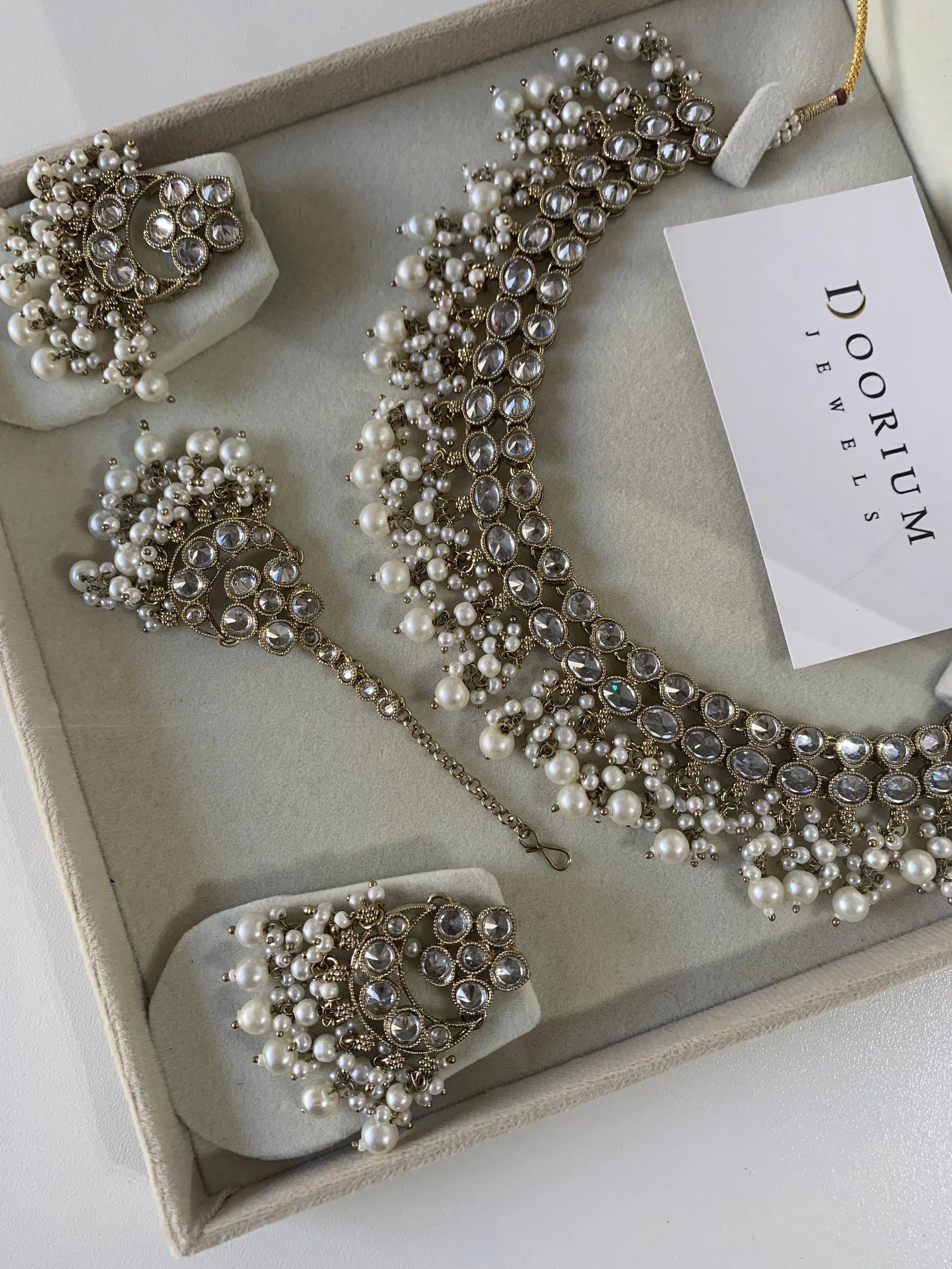 Silver flexible polki set