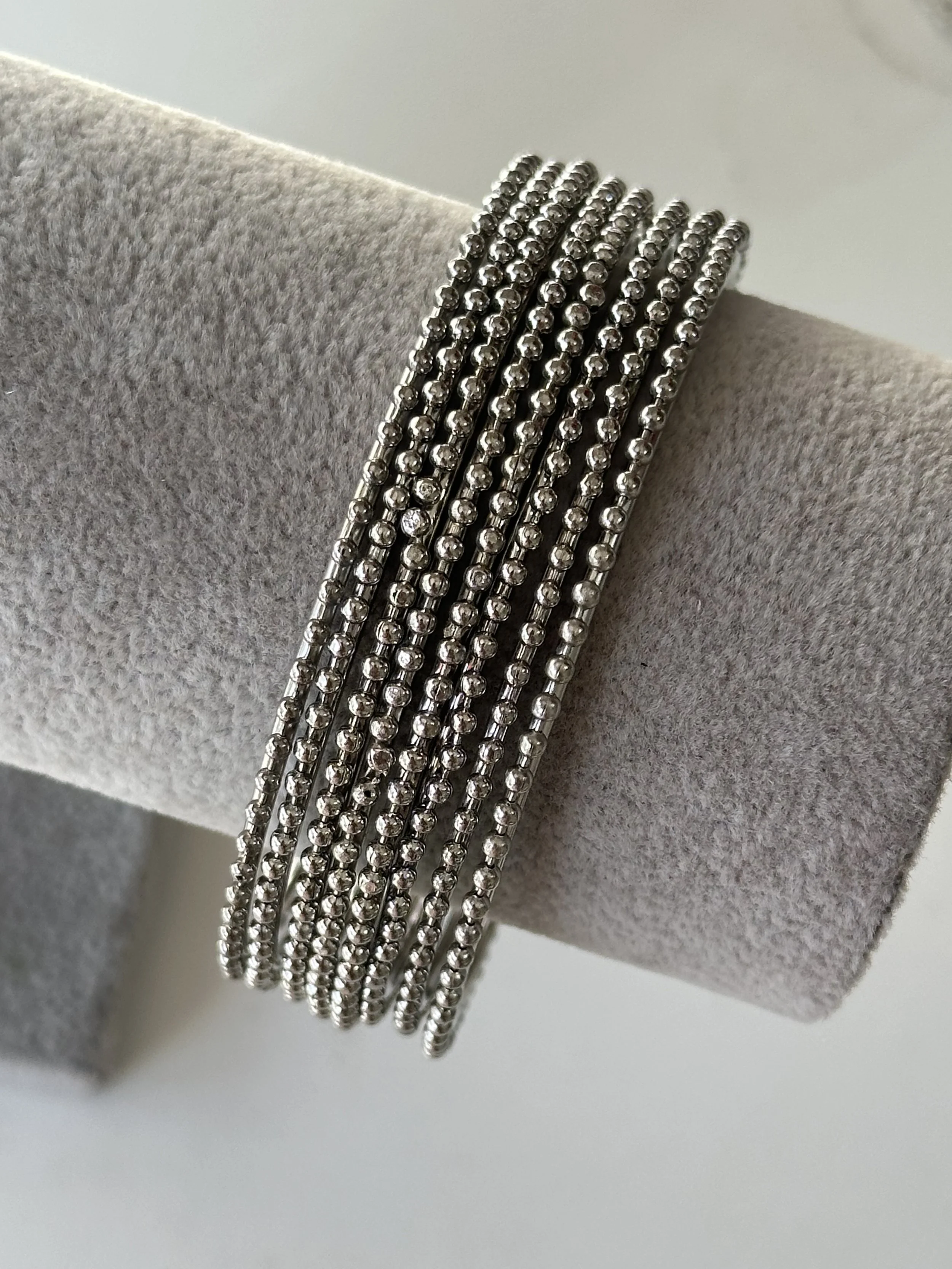 Silver metal bangles