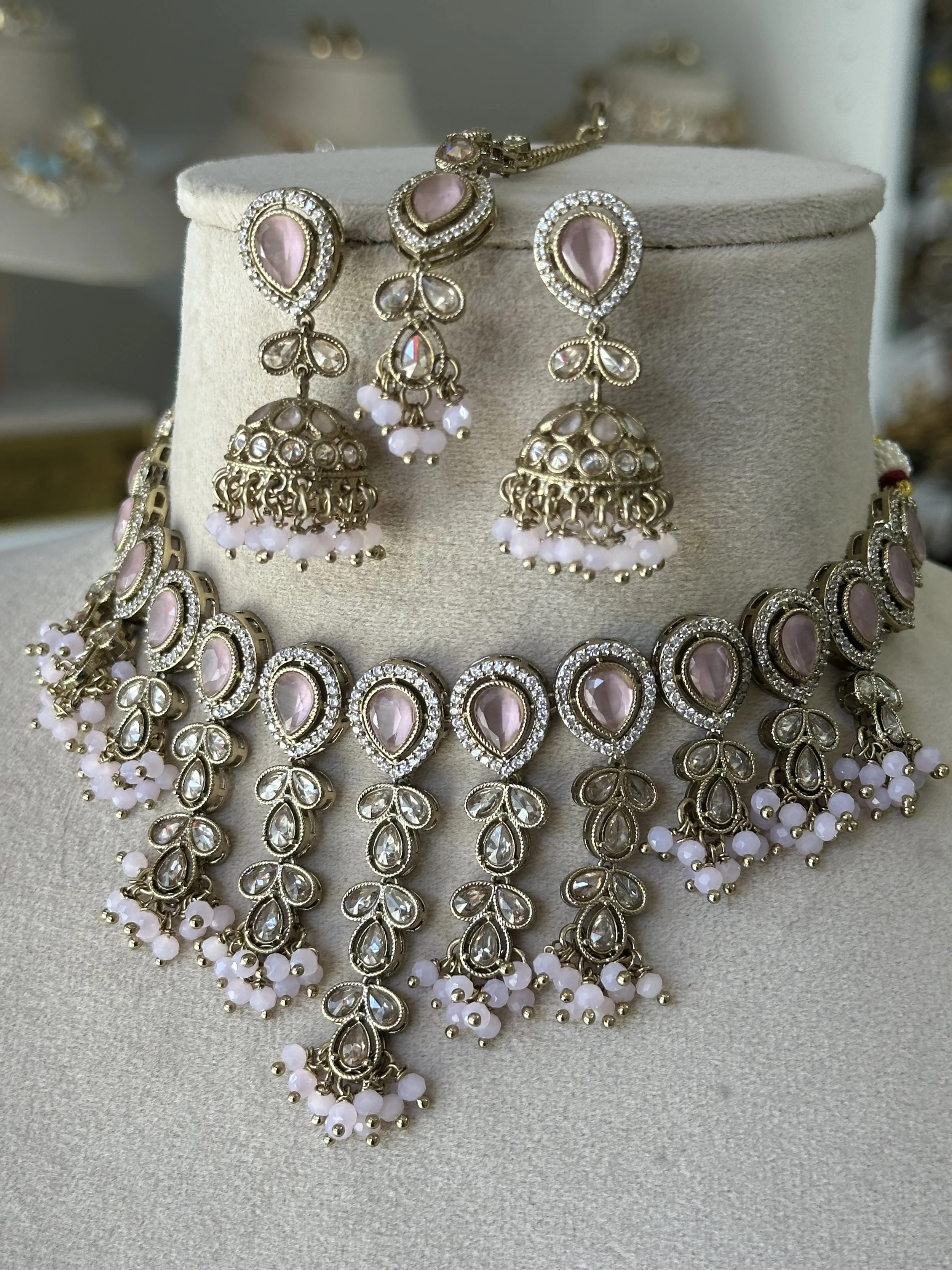 Antique gold flexible blush set - Laila