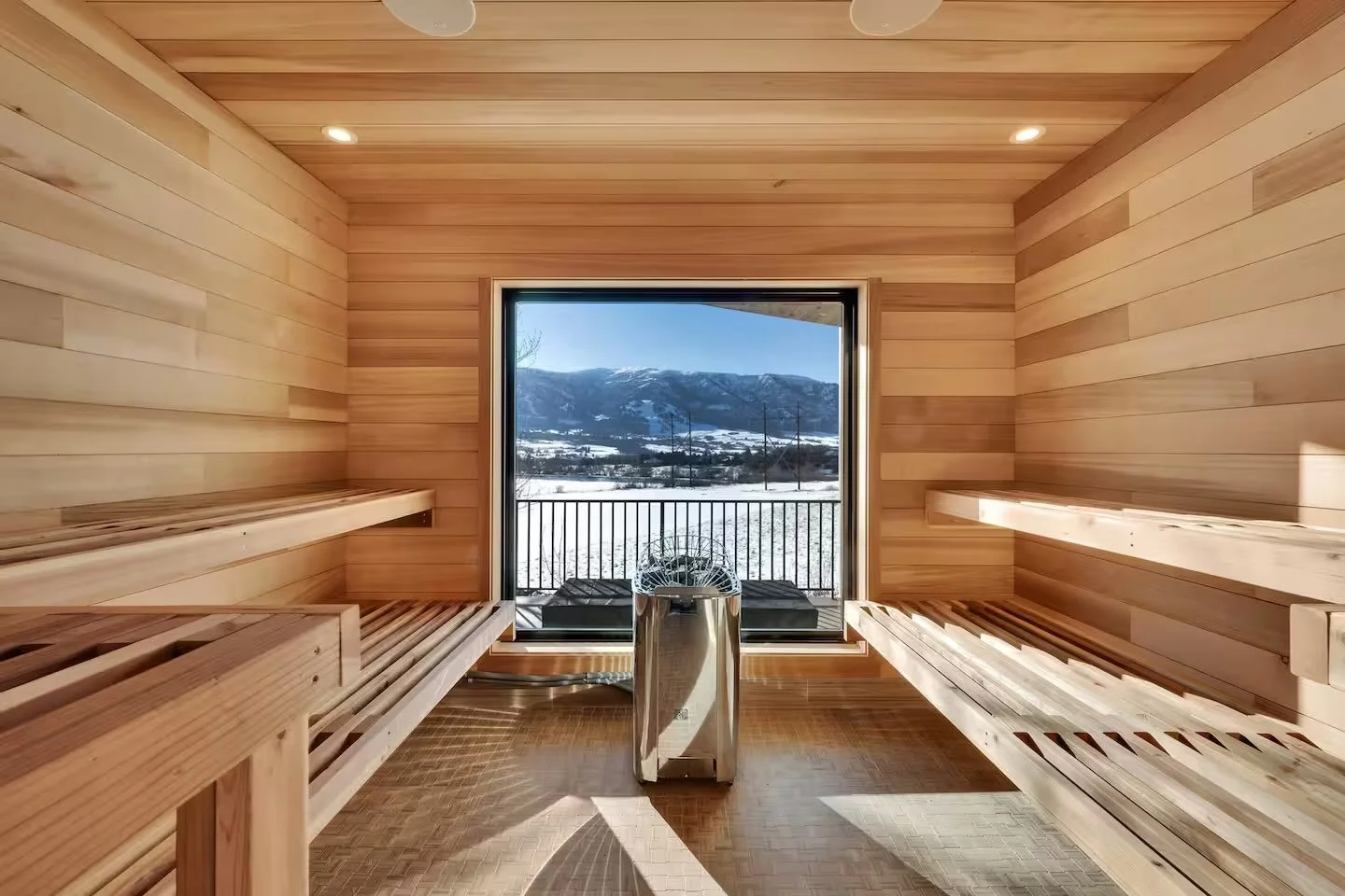 sauna at bereaved moms retreat.