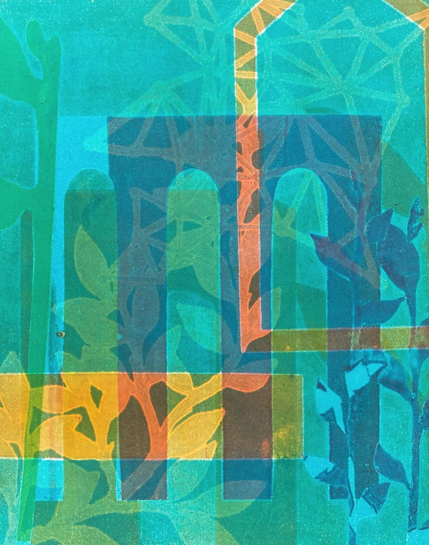 Palimpsest in Greens, monotype and cold wax on paper on panel, will be part of the silent auction benefiting Candlelight Ranch&rsquo;s amazing programming. If you don&rsquo;t know about their mission&mdash;it is all about healing through nature! 
@ca
