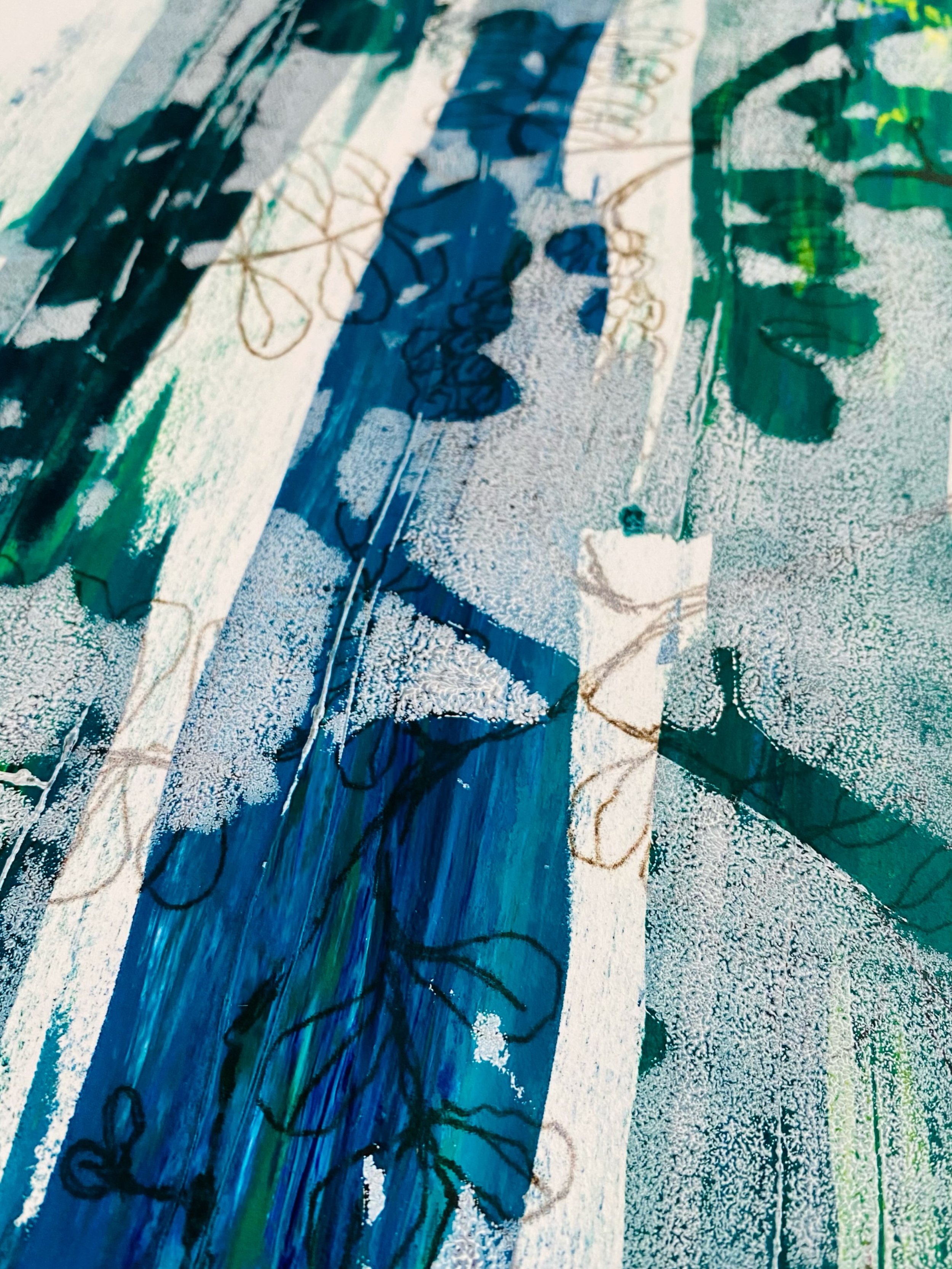 Final touches on work that is headed to @allsaintspres_atx to be installed this week! 

Mountain Laurel, Blue
2026, monotype on paper, 22 x 15&nbsp;&raquo;

More details soon! 
#botanicallyinspired #samanthamelvinart #mixedprocessprintmaking #monotyp