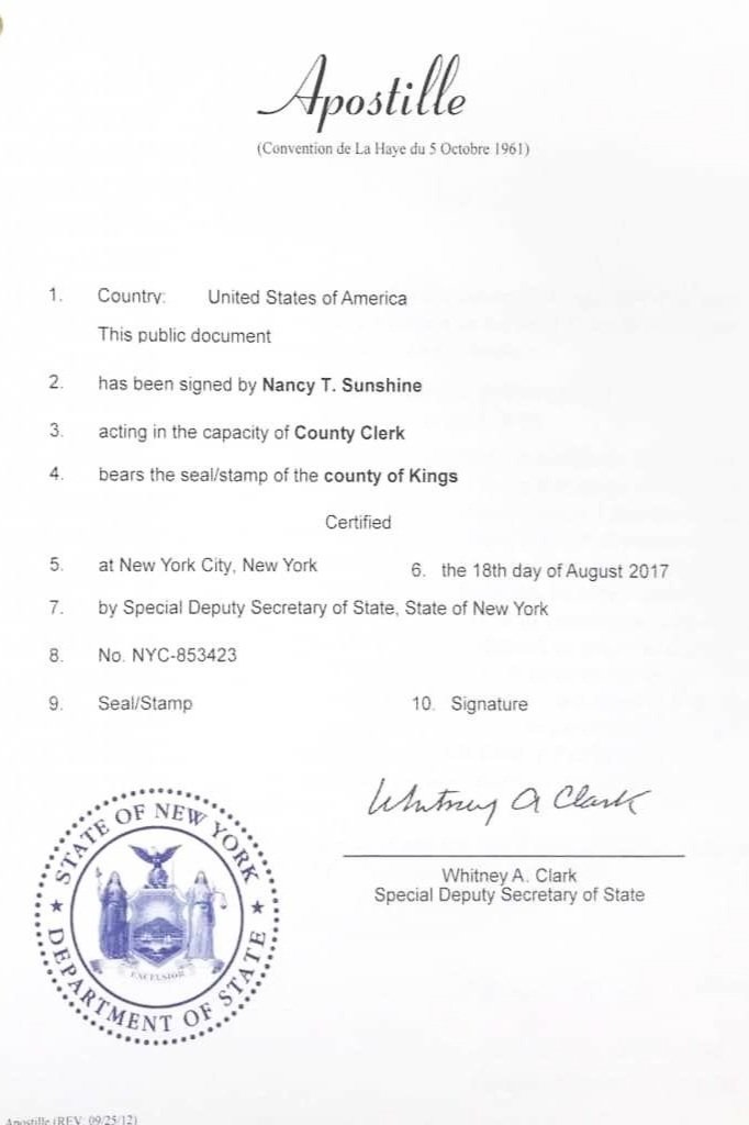 New York Apostille