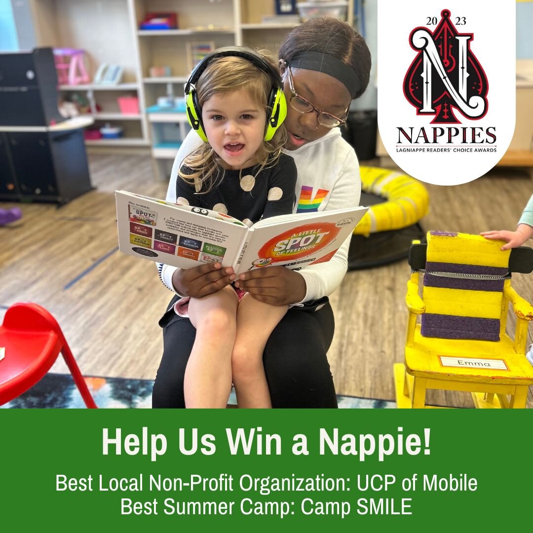 🏆 We're so thrilled to have made the shortlist of nominees for this year's @lagniappemobile_news Nappie Awards:
Best Nonprofit Organization (City Life): UCP of Mobile
Best Summer Camp (Kids): @ucp_campsmile 

🗳 We hope you'll consider voting for us