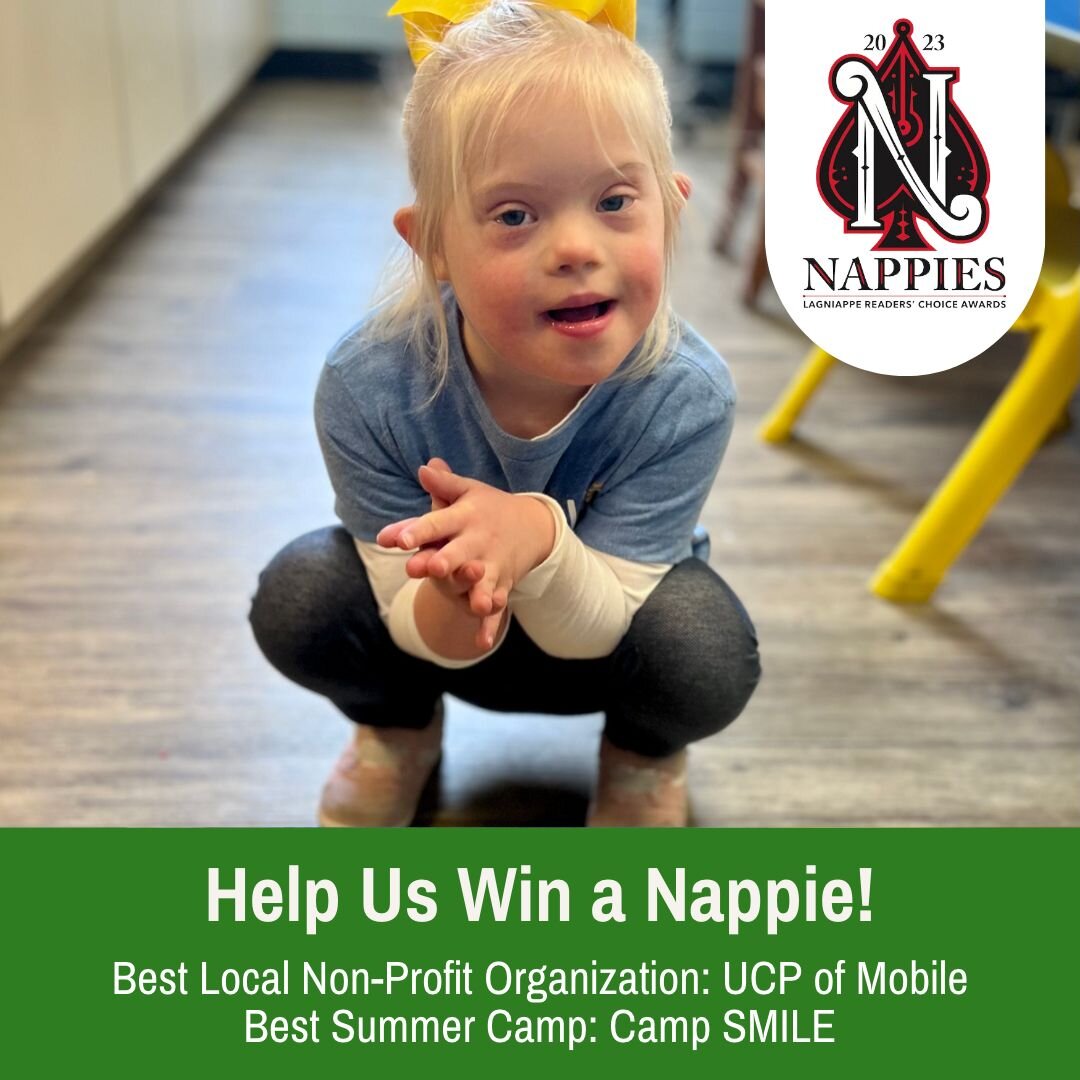 🏆 We're so thrilled to have made the shortlist of nominees for this year's @lagniappemobile_news  Lagniappe Nappie Awards:
Best Nonprofit Organization (City Life): UCP of Mobile
Best Summer Camp (Kids): @ucp_campsmile 

🗳 We hope you'll consider vo