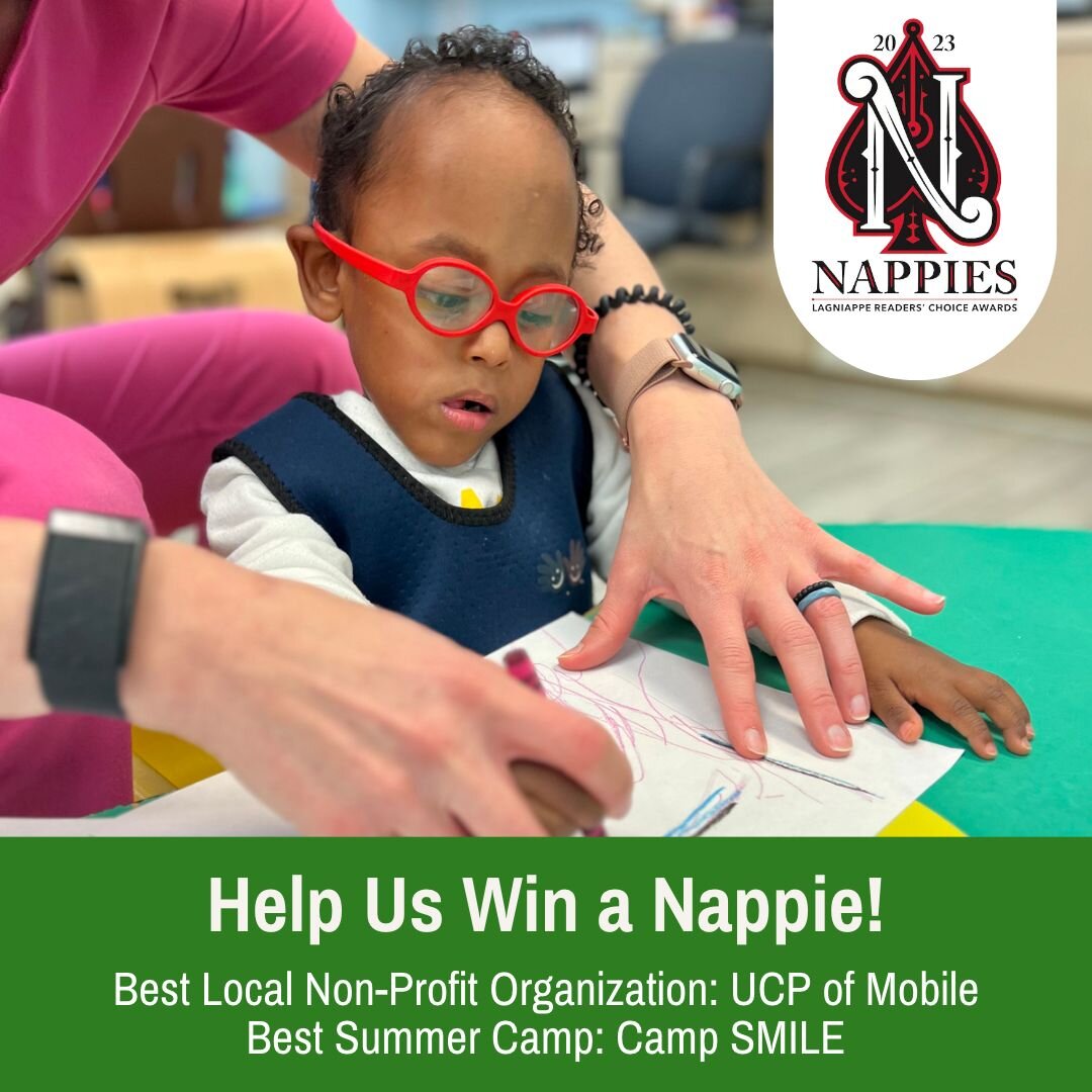 🏆 We're so thrilled to have made the shortlist of nominees for this year's @lagniappemobile_news  Nappie Awards:
Best Nonprofit Organization (City Life): UCP of Mobile
Best Summer Camp (Kids): @@ucp_campsmile 

🗳 We hope you'll consider voting for 