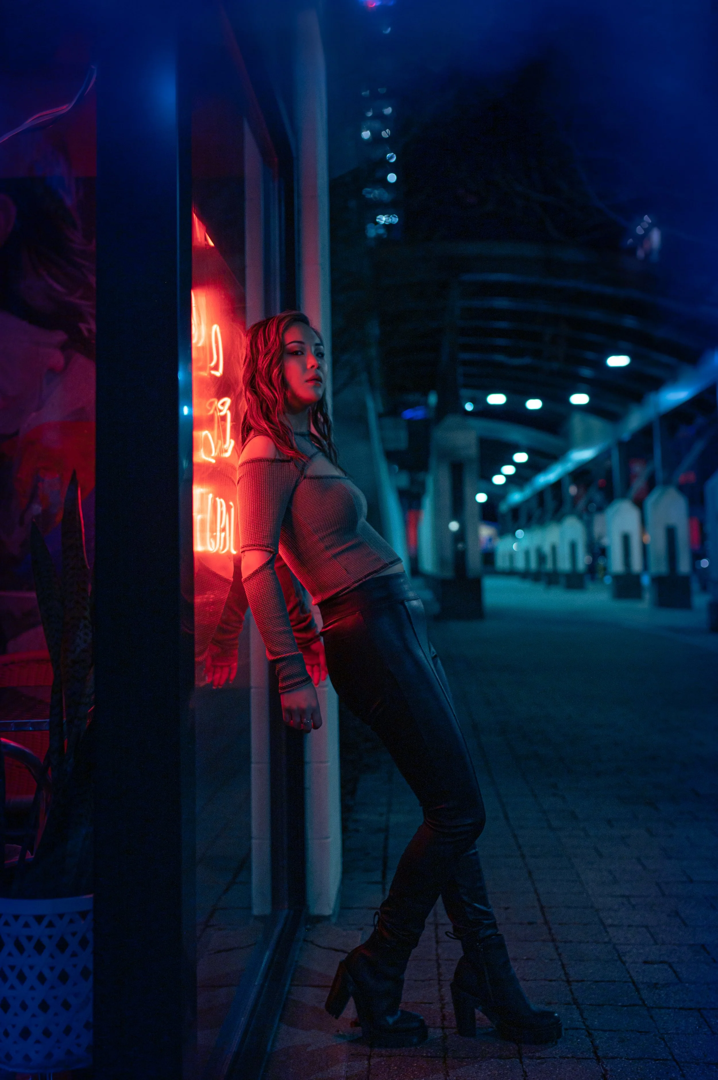 Neon street photography. Raleigh, NC.
