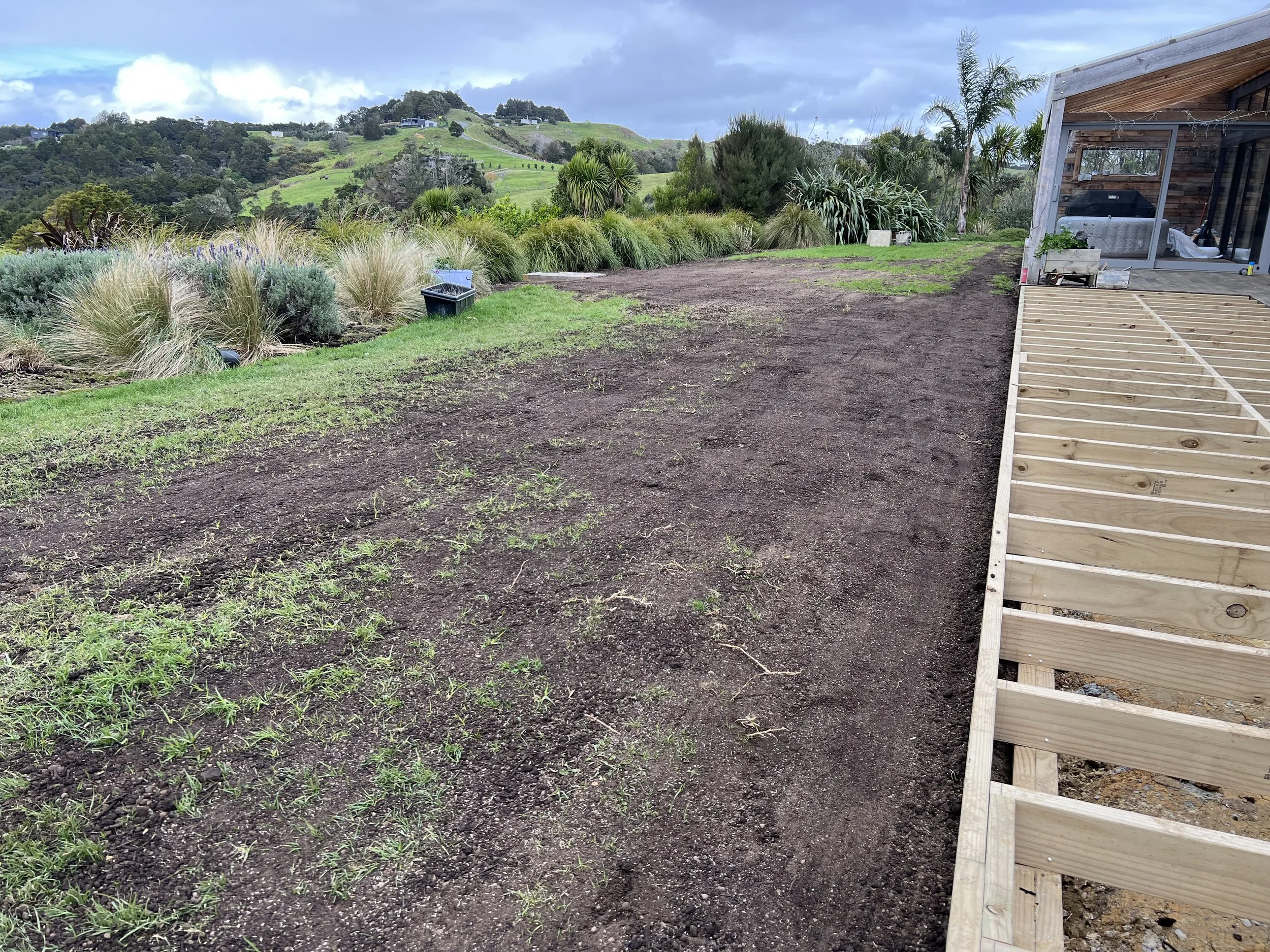 Precision lawn shaping for water runoff residential site