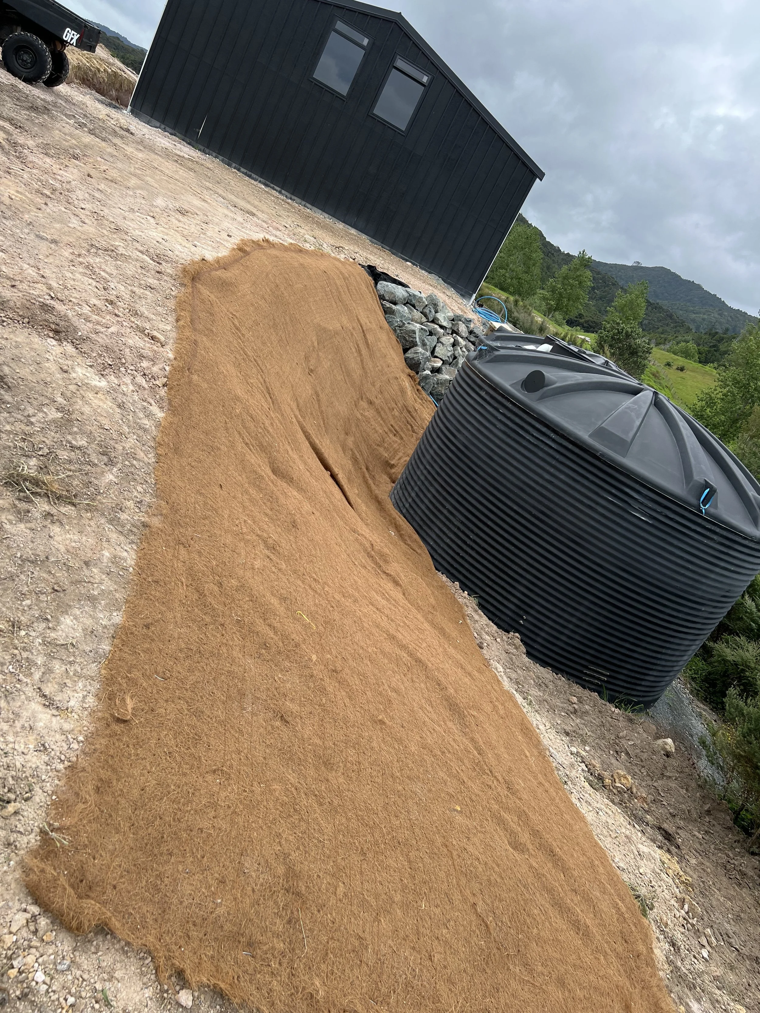 Stabilisation on embankment in Mangawhai northland 