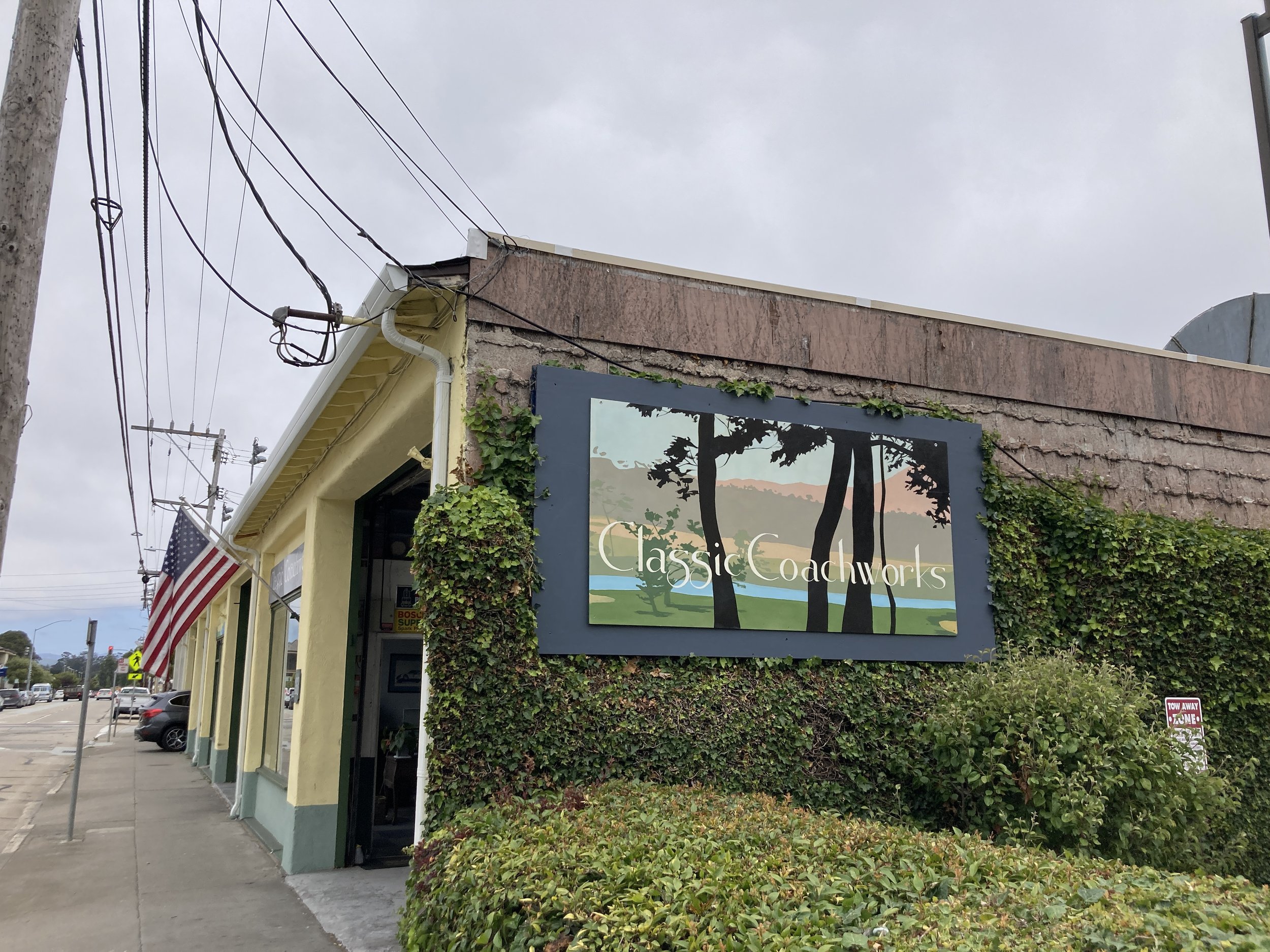 Classic Carworks sign. 2023. Monterey, California. 