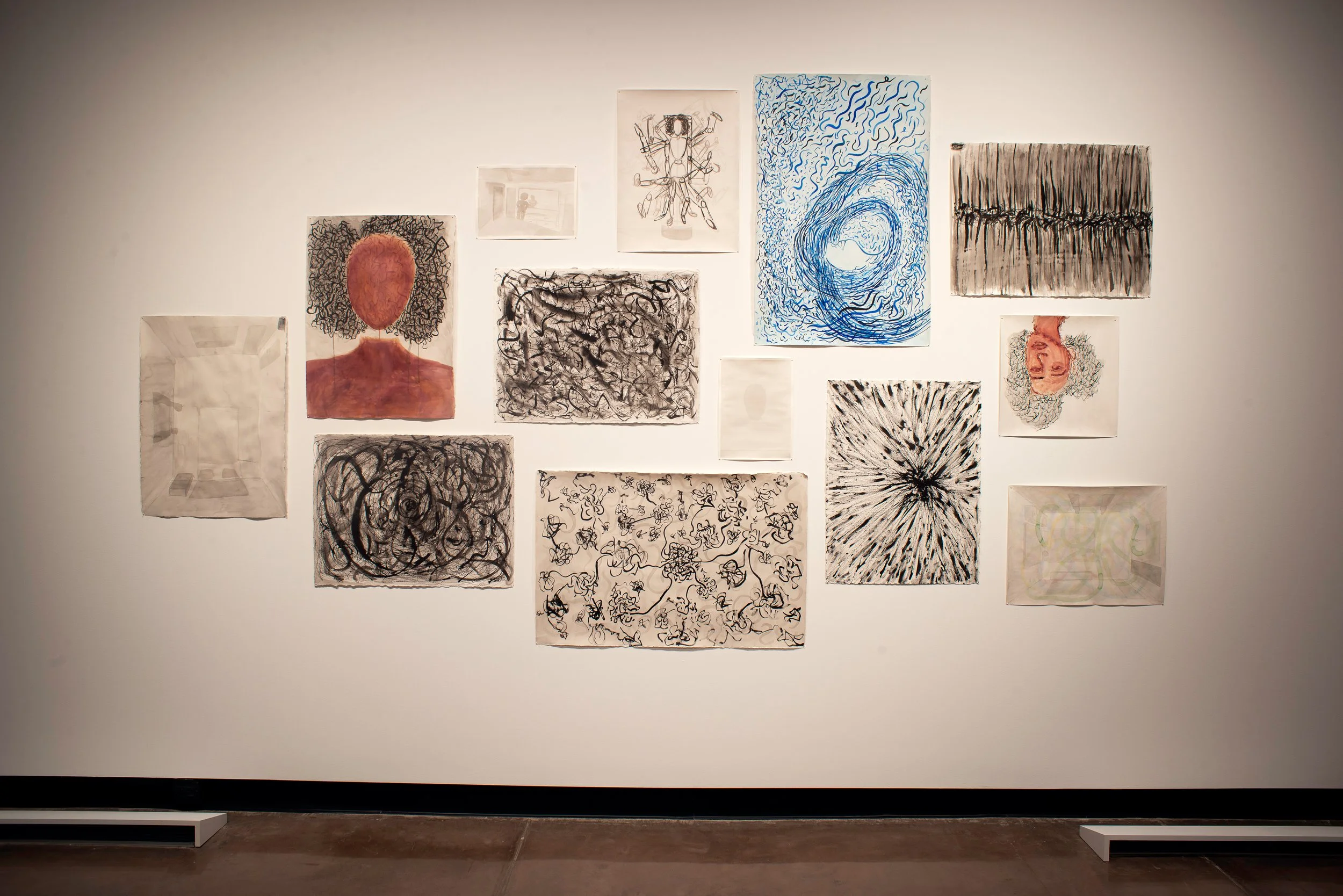 Headspace, 2022. Sumi Ink on Watercolor Paper – Various Sizes
