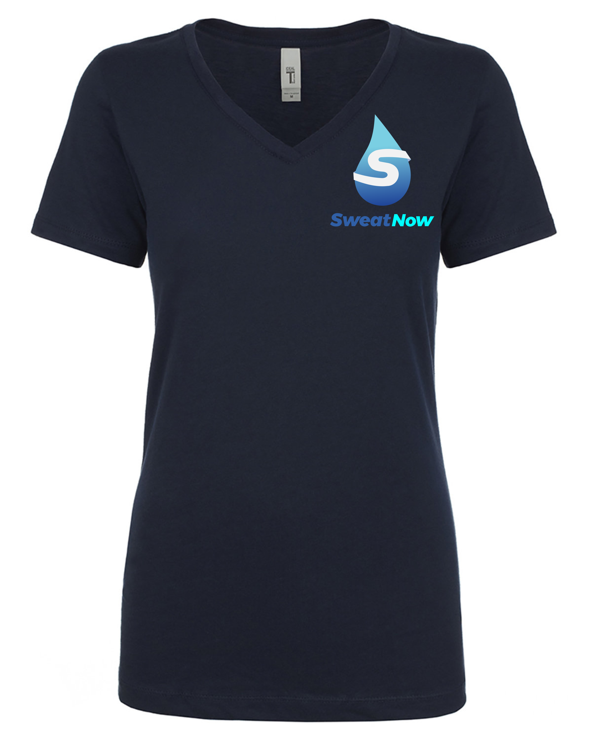 Andrea - SweatNow Ladies V-Neck - Front Navy.png