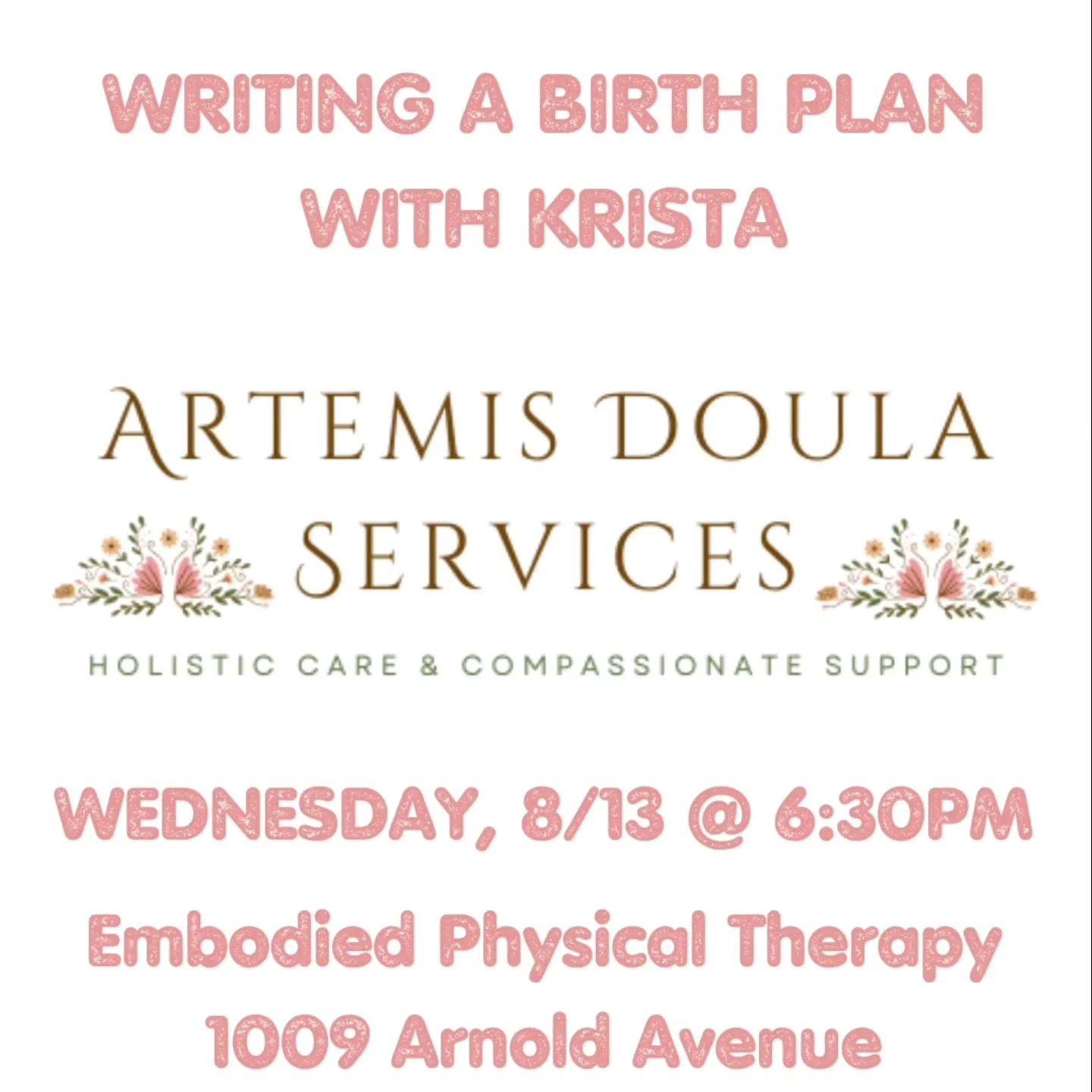 Join me as we formulate a birth plan together! ✍️📝

What to expect: 💜
- explanation of a birth plan
- a detailed list of potential interventions for mom and baby prenatally, during labor, birth, and in the immediate postpartum
- guided meditation t