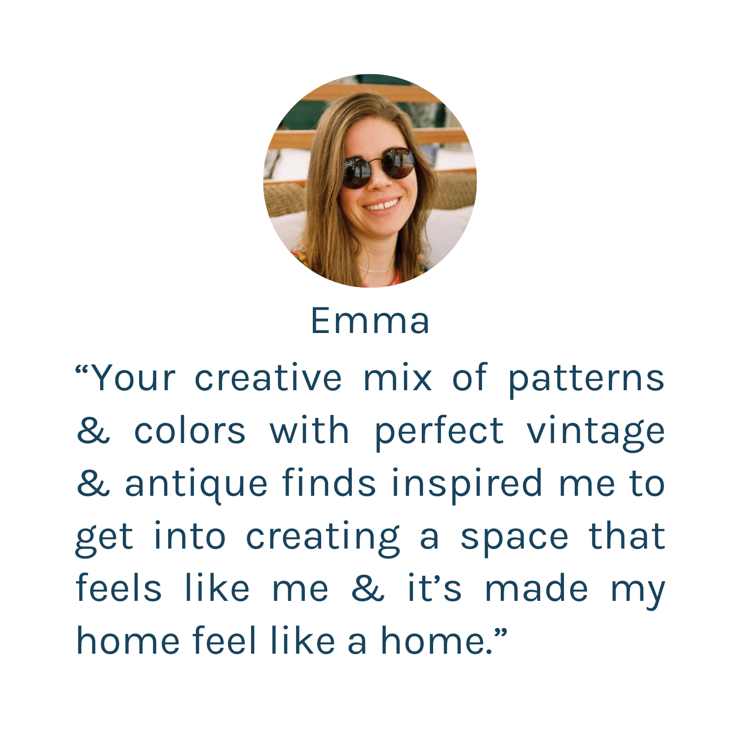 A woman with long brown hair, sunglasses, and a smile, sitting outdoors on a boat or near water.