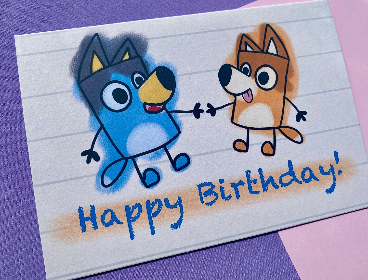 Bluey and Bingo 'Happy Birthday' Card // bluey birthday // bluey birthday  party // bluey bingo // bluey gifts for kids — AstroManatee