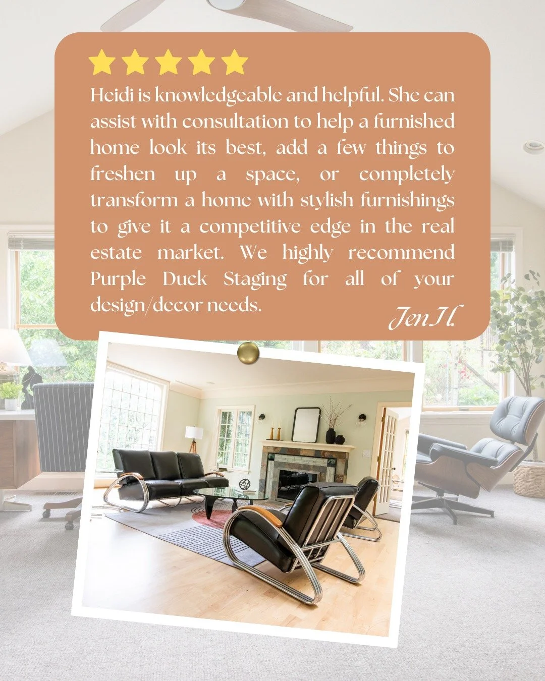 We&rsquo;re so grateful for amazing clients who trust us to transform spaces 🏡. 

Professional home staging isn&rsquo;t just about furniture&mdash;it&rsquo;s about creating an emotional connection that helps homes sell faster and for top dollar 💸.
