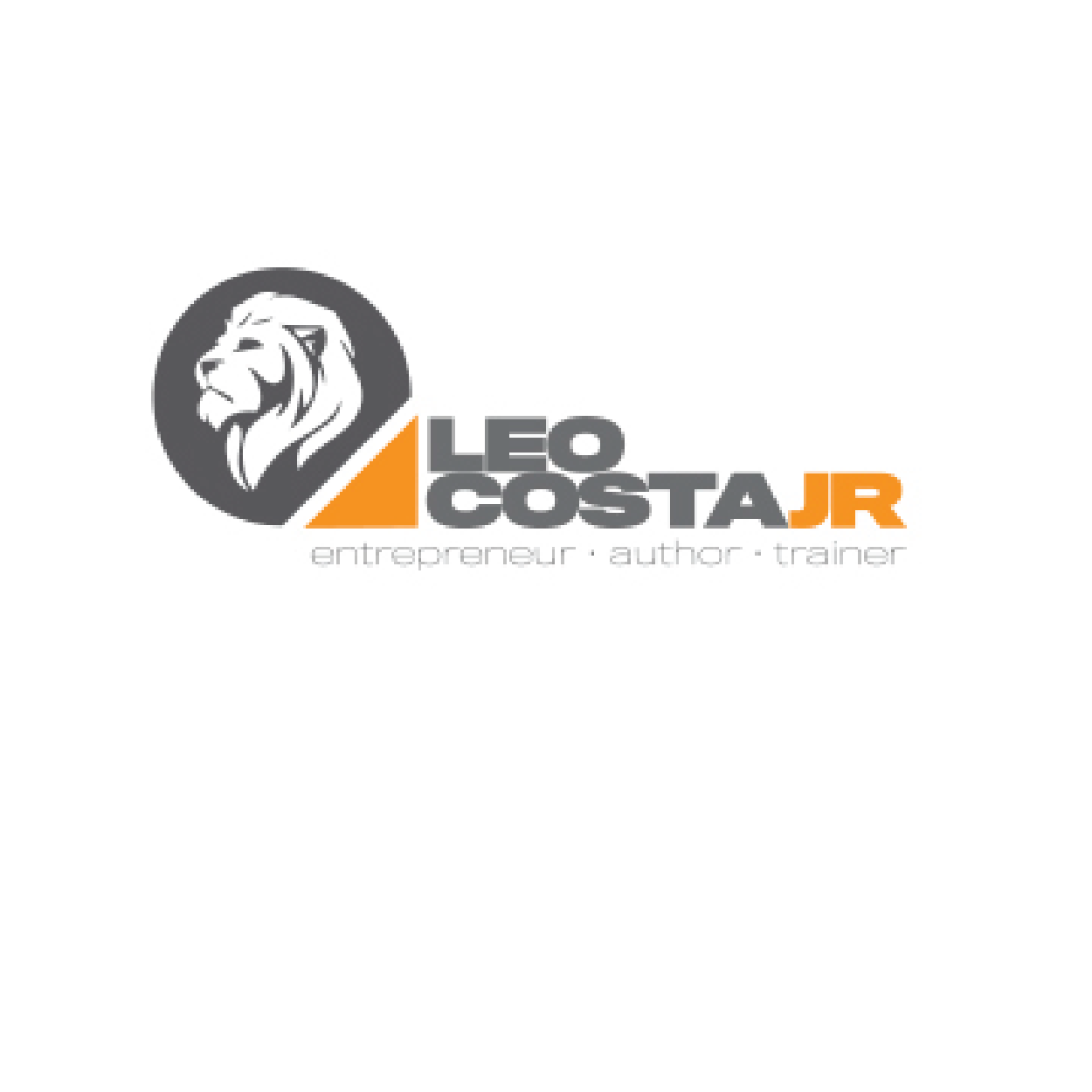 Logo of Leo Costa Jr., featuring a lion's head in a circle, with the text 'LEO COSTA JR' and the words 'entrepreneur, author, trainer' underneath.