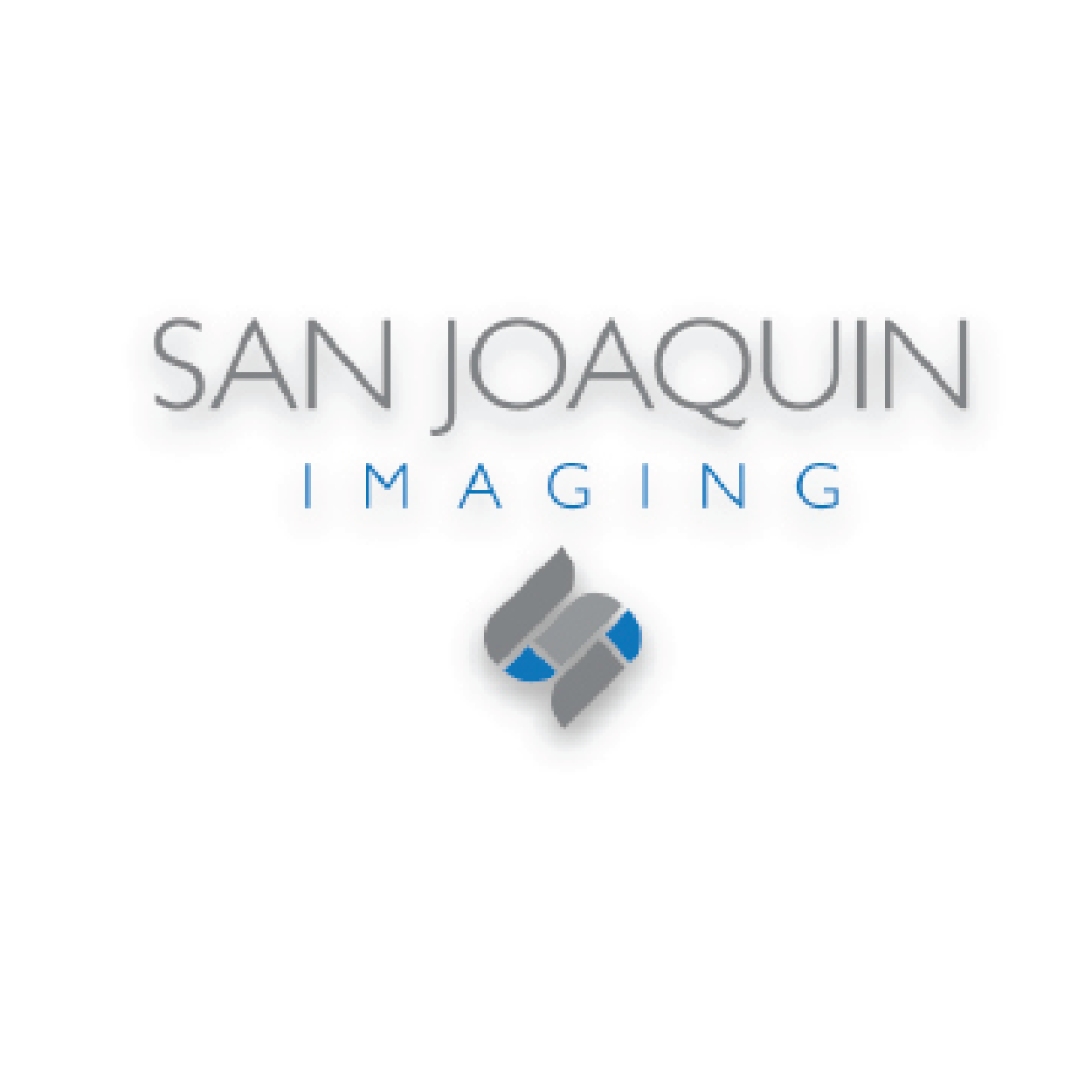 Logo for San Joaquin Imaging featuring text and a stylized abstract symbol.