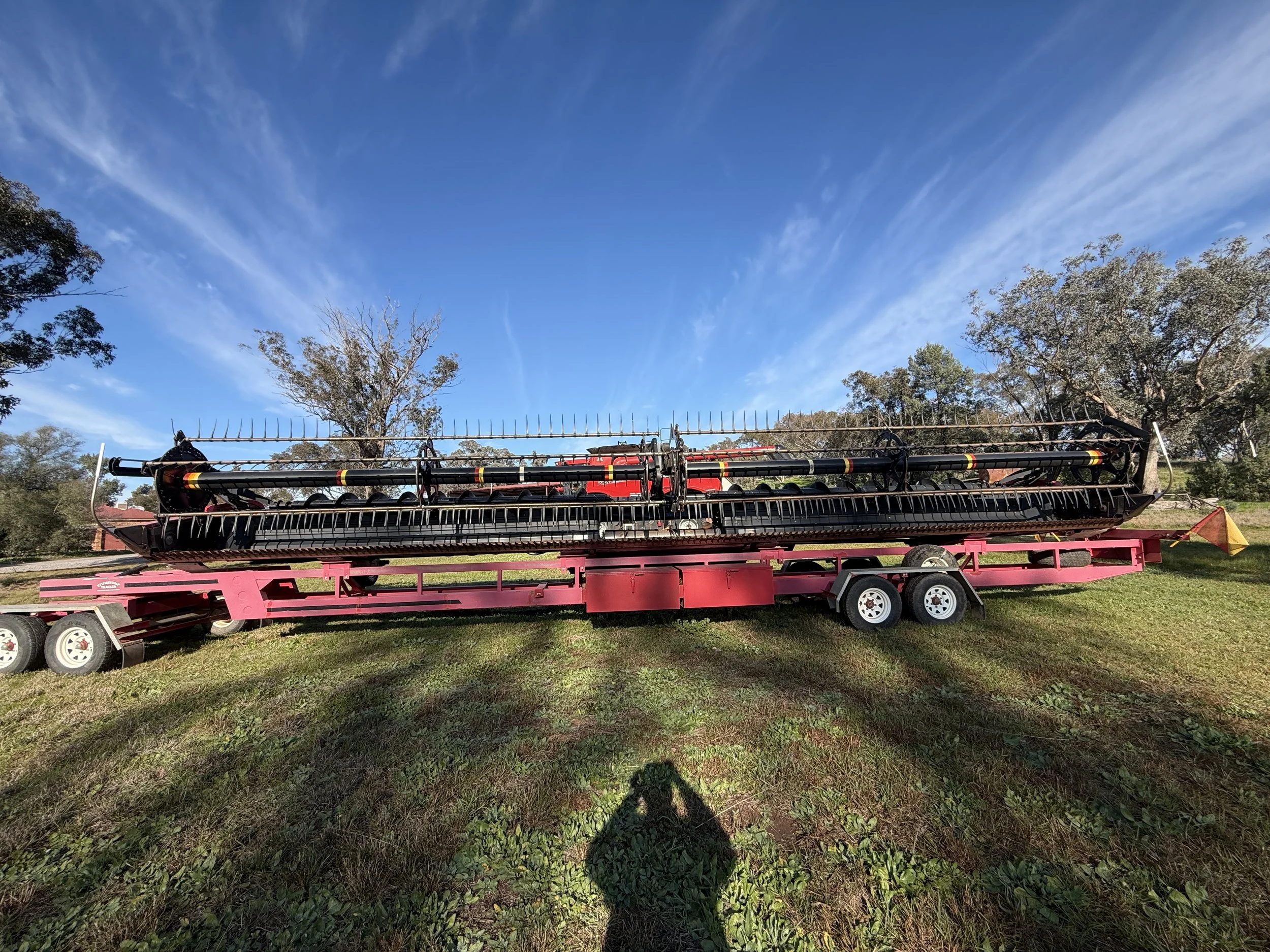 Case 7120 Combine + 2152 40FT Front with Trailer and 3016 Canola Front image 17