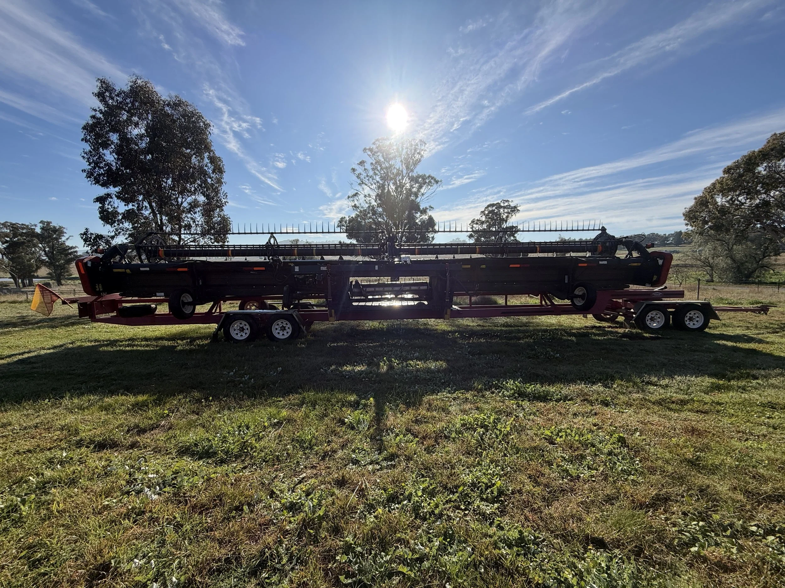 Case 7120 Combine + 2152 40FT Front with Trailer and 3016 Canola Front image 22