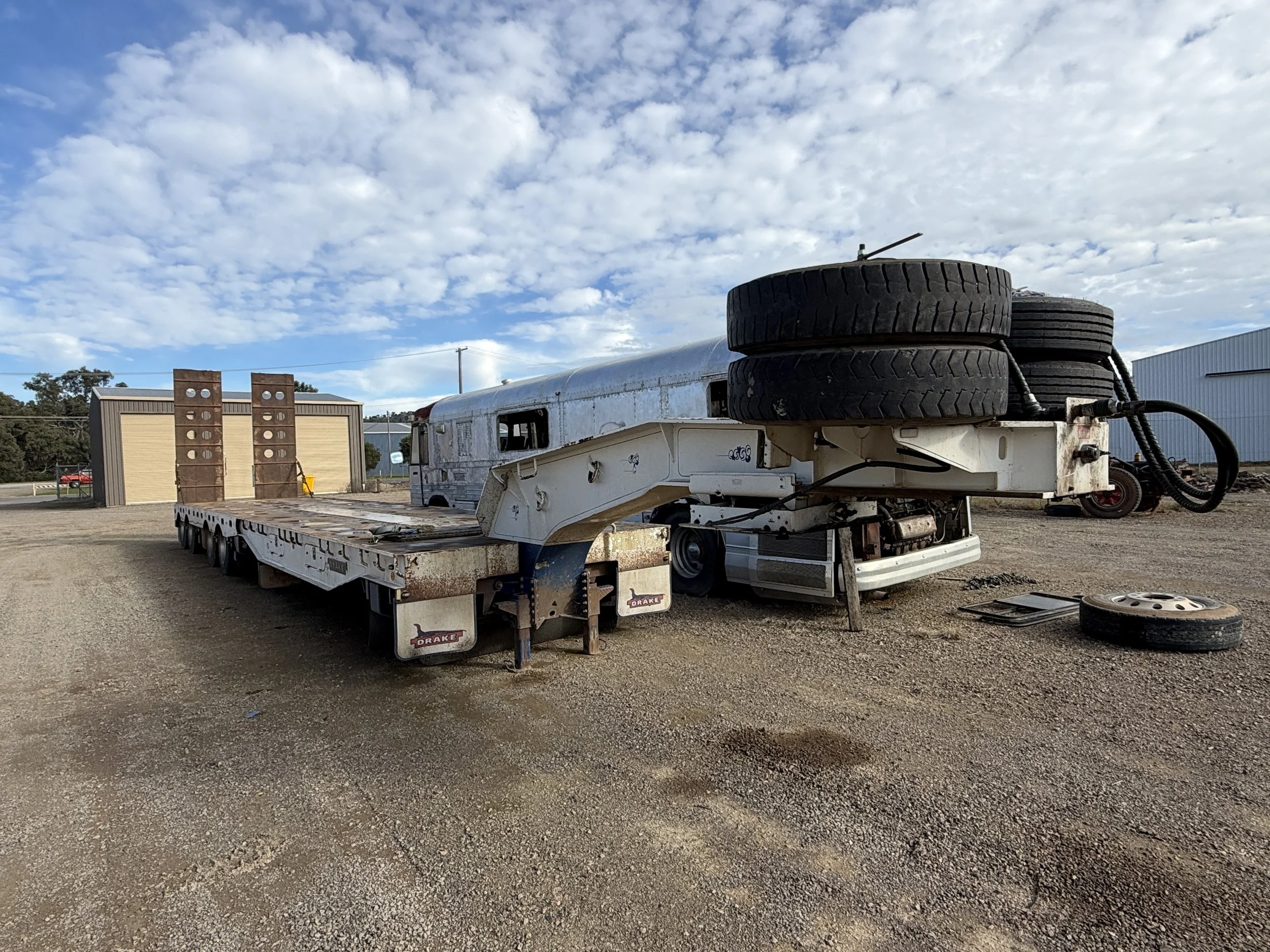 Drake Quad Axle Low Loader Deck Widener with 2 x 4 Dolly.