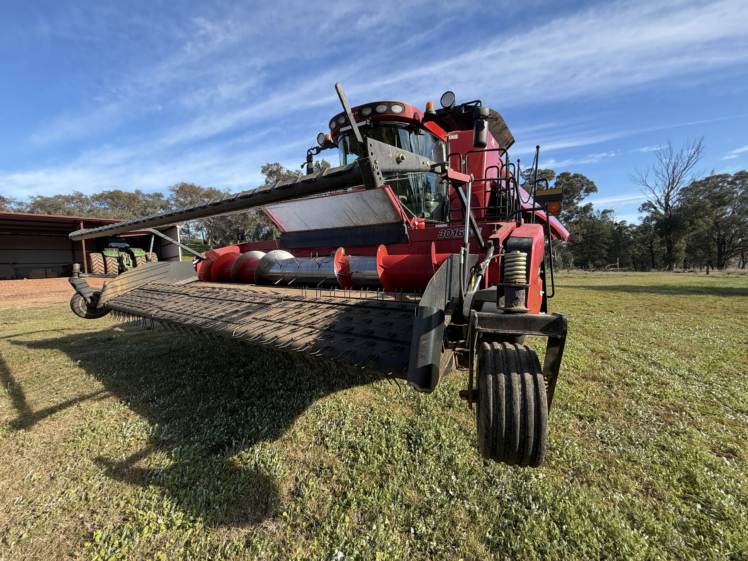 Case 7120 Combine + 2152 40FT Front with Trailer and 3016 Canola Front image 27