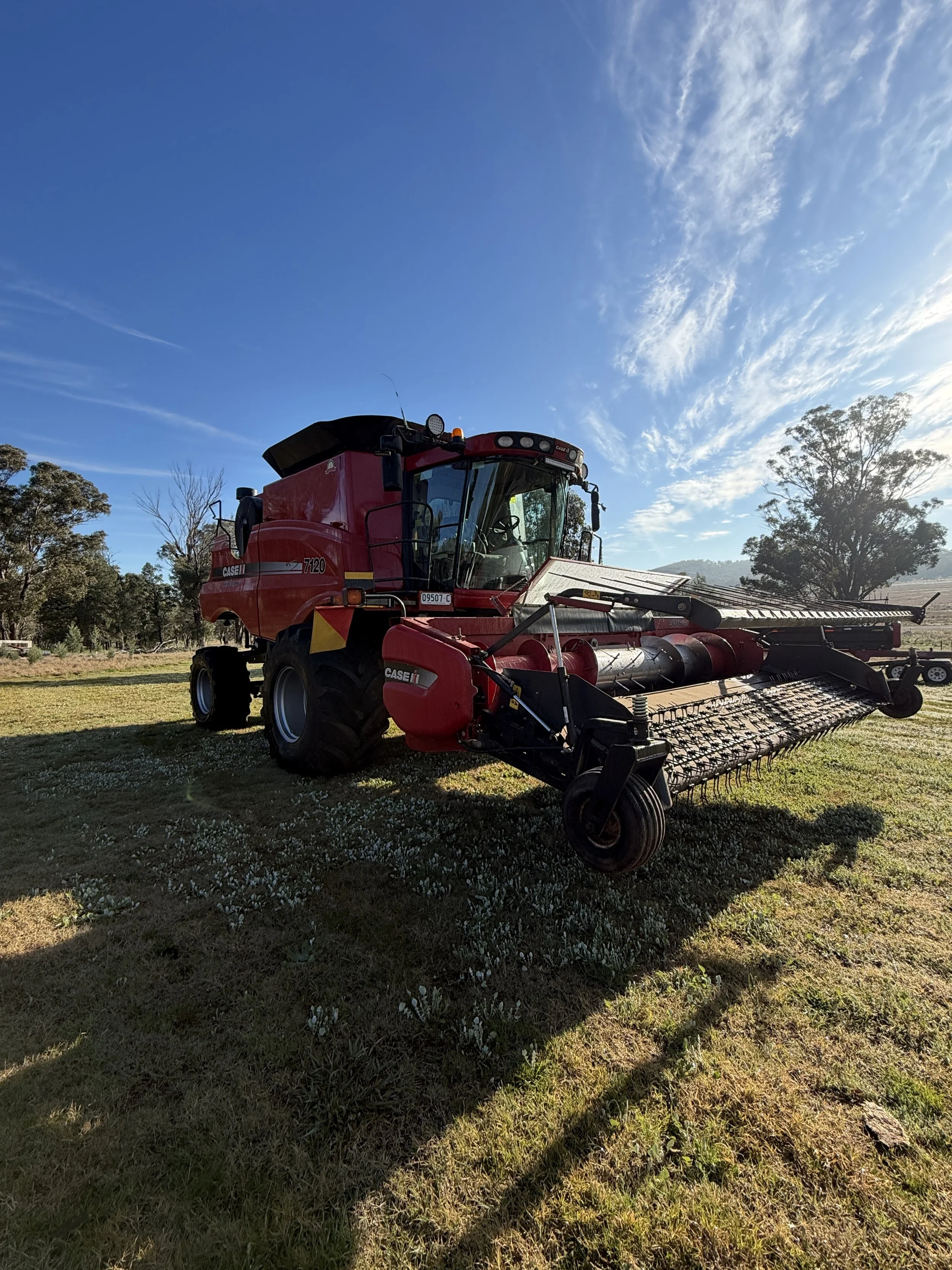 Case 7120 Combine + 2152 40FT Front with Trailer and 3016 Canola Front image 4