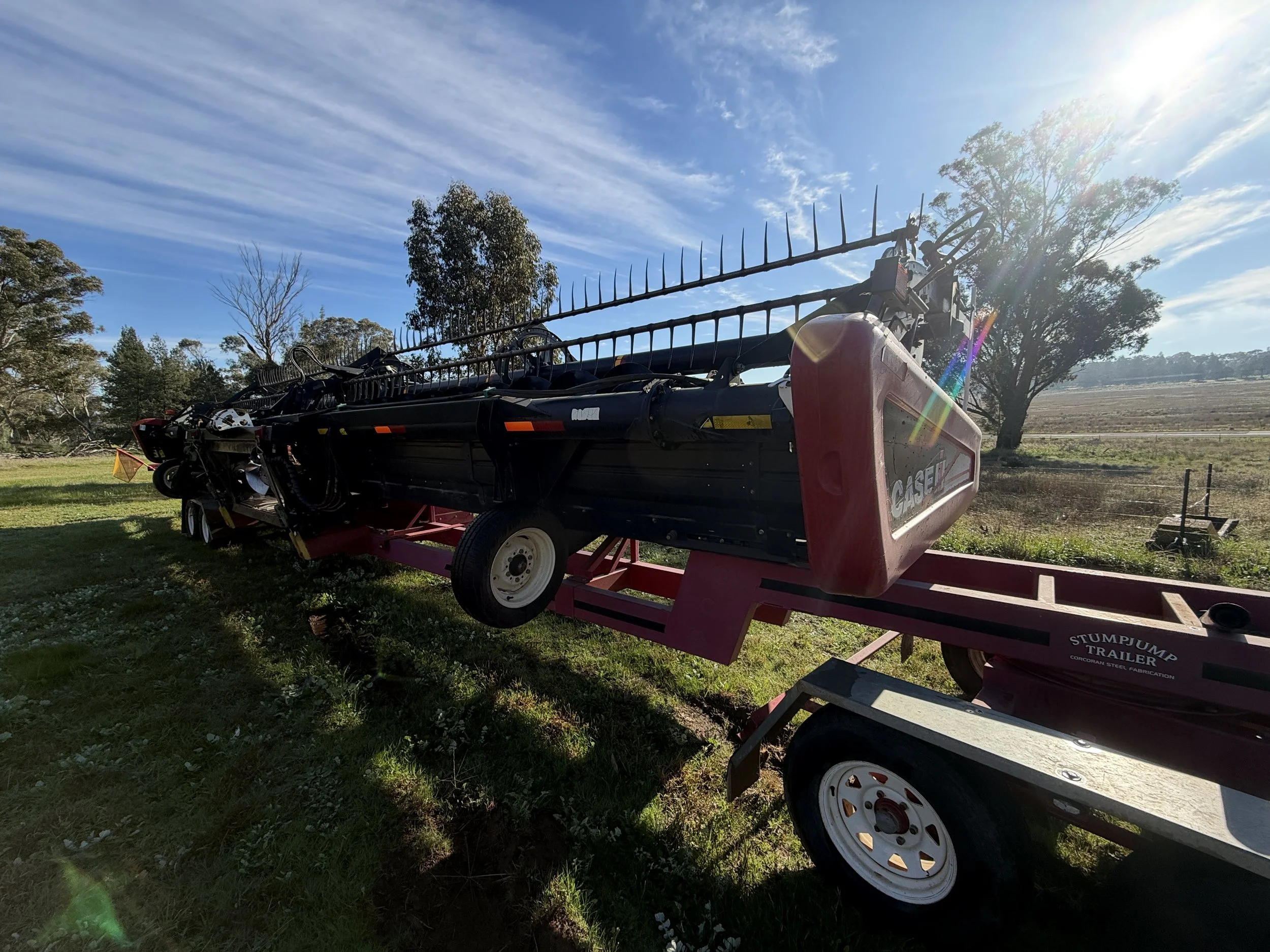 Case 7120 Combine + 2152 40FT Front with Trailer and 3016 Canola Front image 24