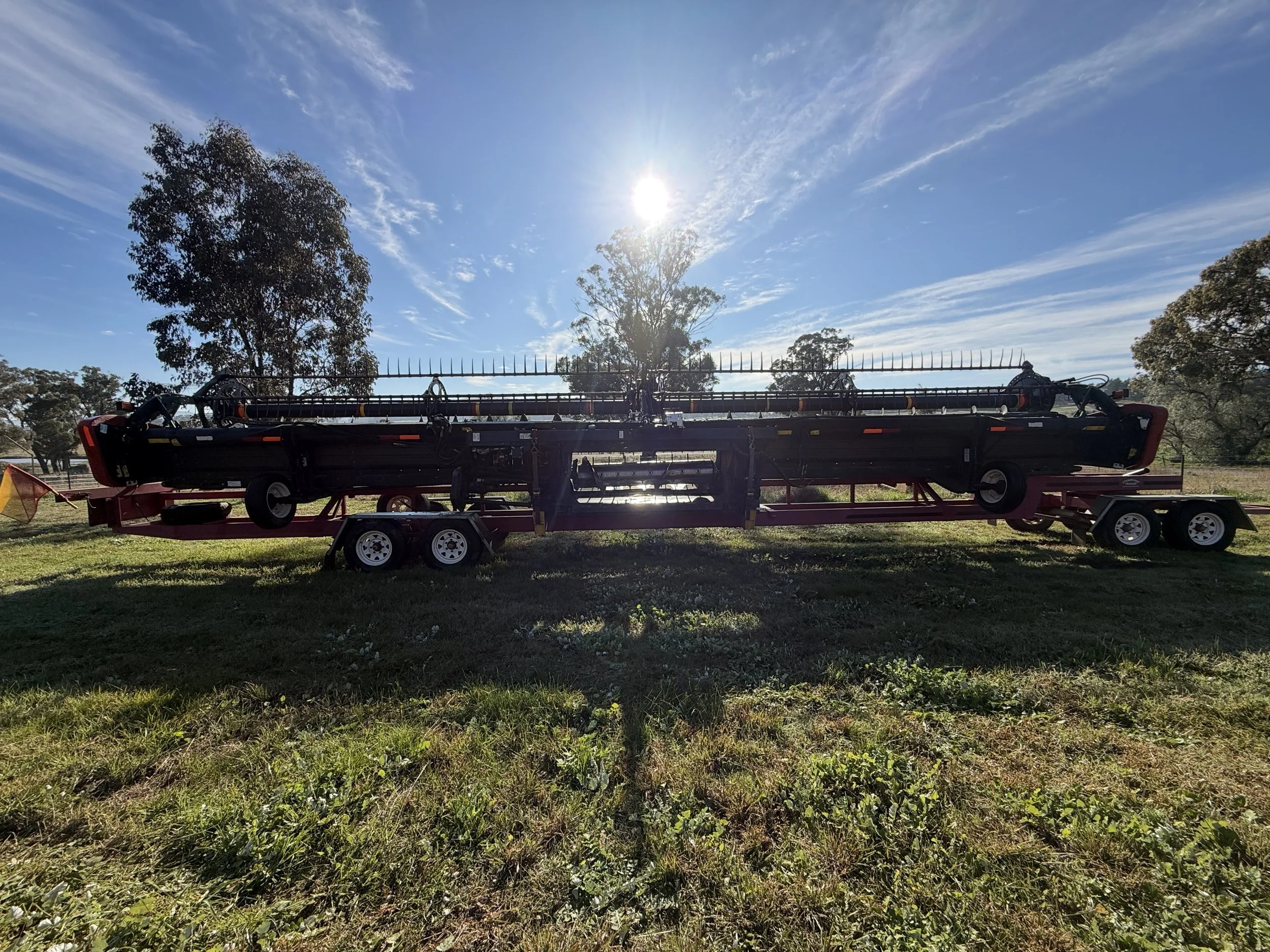 Case 7120 Combine + 2152 40FT Front with Trailer and 3016 Canola Front image 23