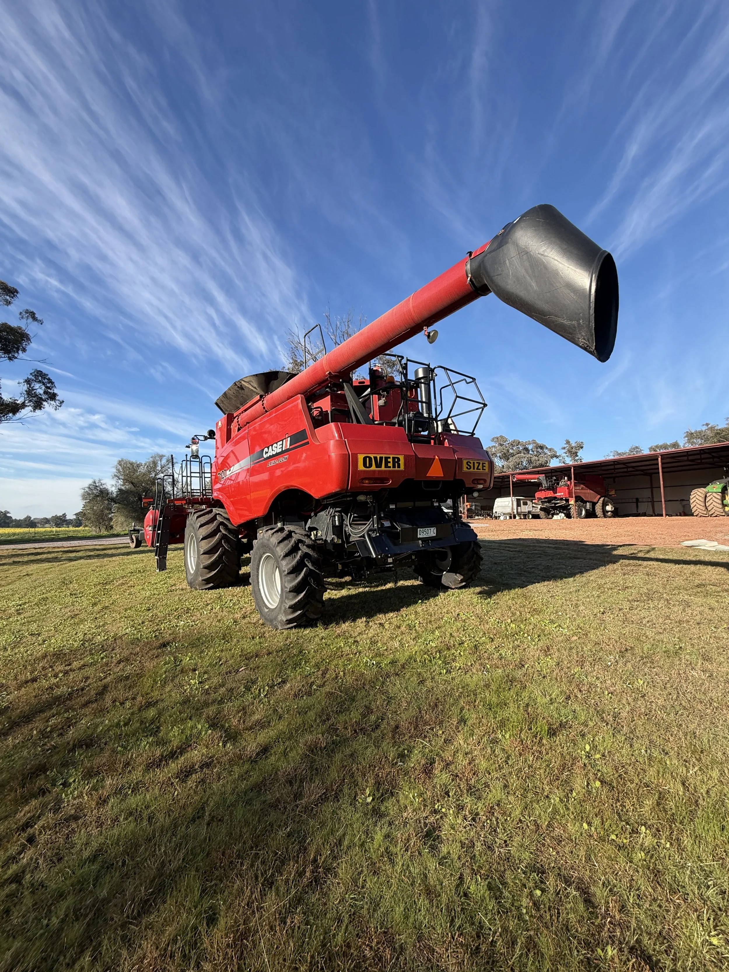 Case 7120 Combine + 2152 40FT Front with Trailer and 3016 Canola Front image 9