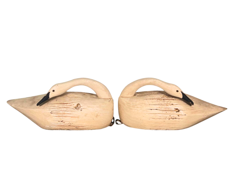 Pair of Vintage F&S Swan Decoy by  Fred Scheiber (1949-2024)