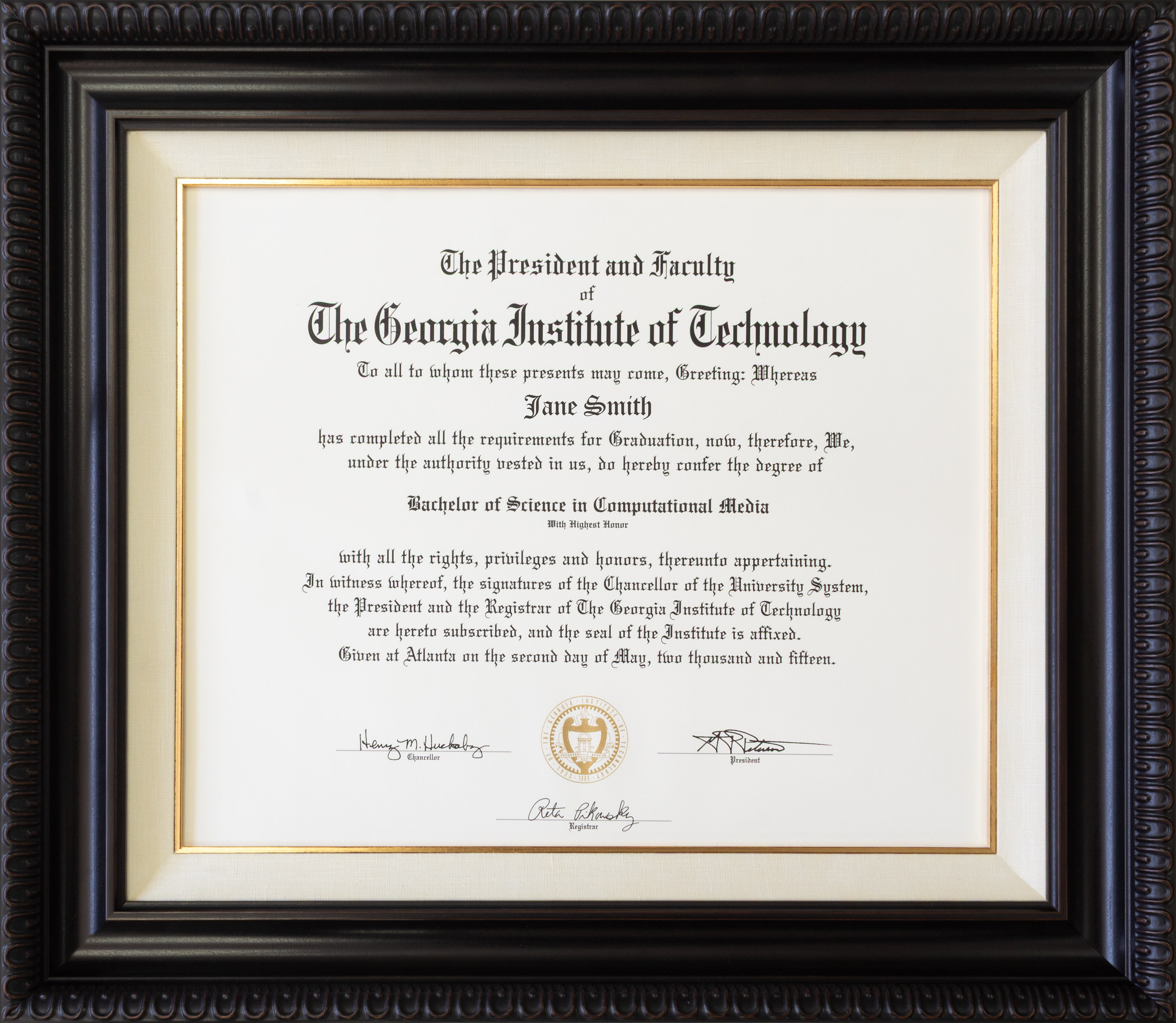 Custom Framed Diploma