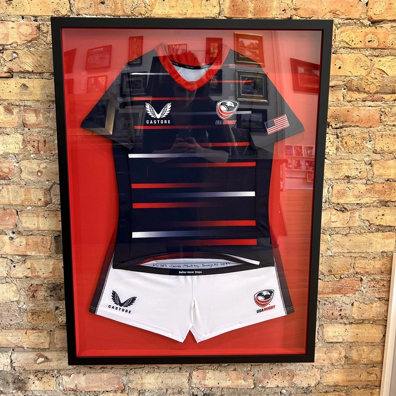 Framed USA Women's Rugby Team Uniform