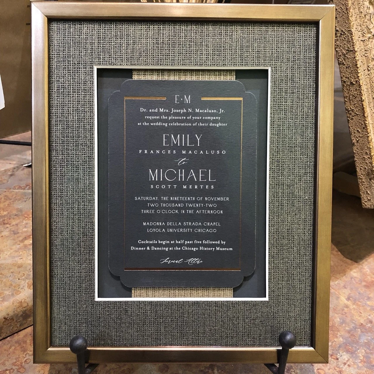 Framed Wedding Invitation