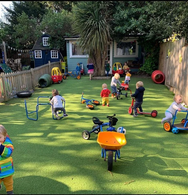 Exterior view of Children playing outside Abacus Nursery School in Streatham Hill supporting local families.