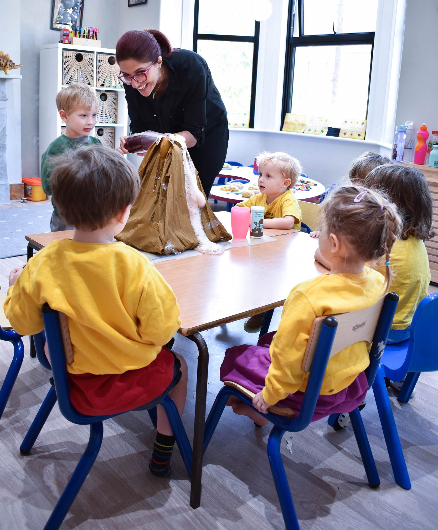 Nursery children exploring science through hands-on learning at Abacus Nursery School
